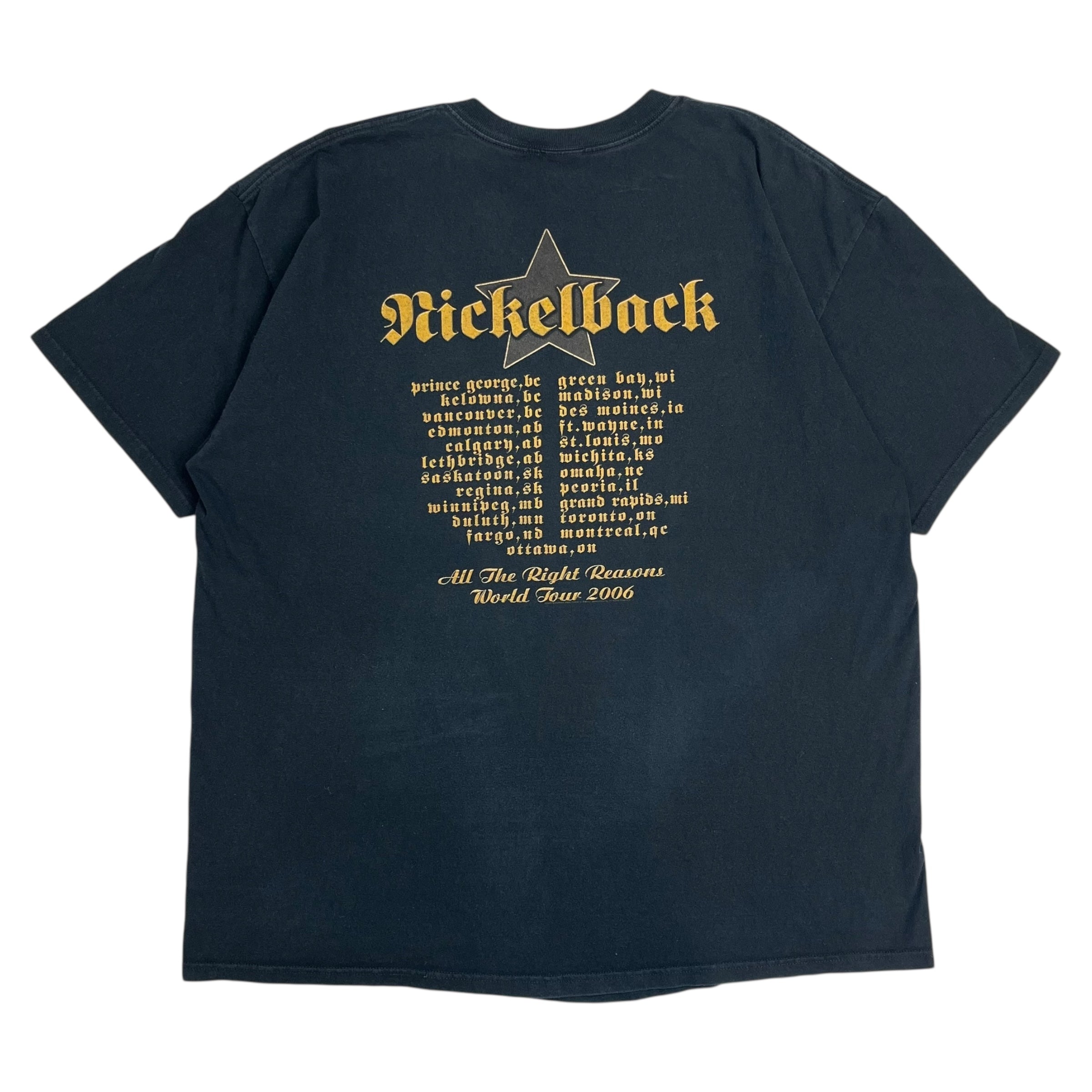 2006 Nickelback All The Right Reasons Tour Tee Black