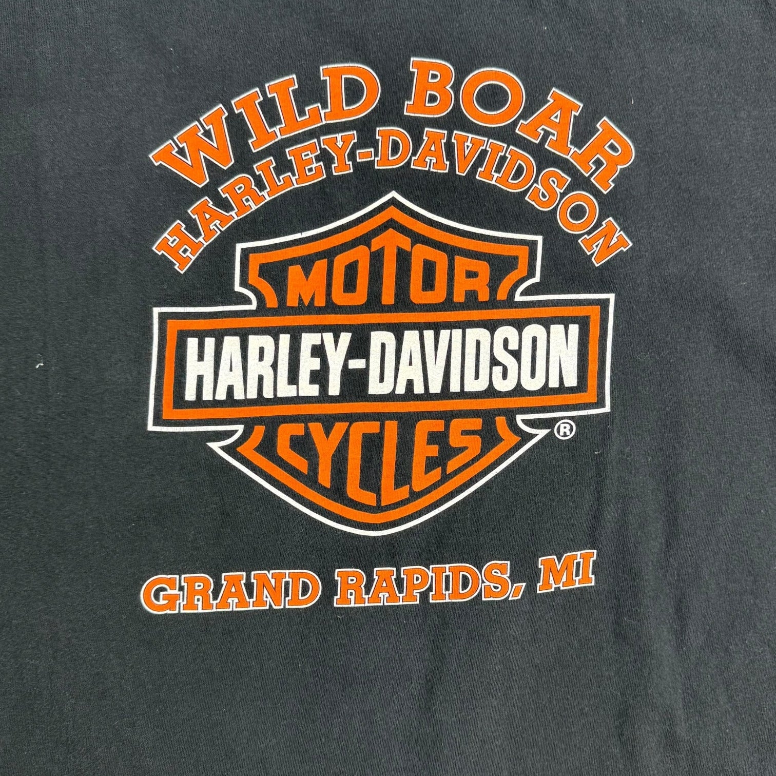 Vintage Halloween At Wild Boar Harley Davidson Tee Black