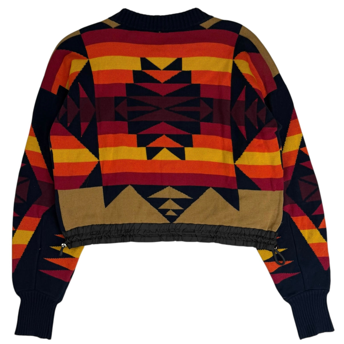 (W) SS19 Sacai X Pendleton Printed Cropped Sweater Orange