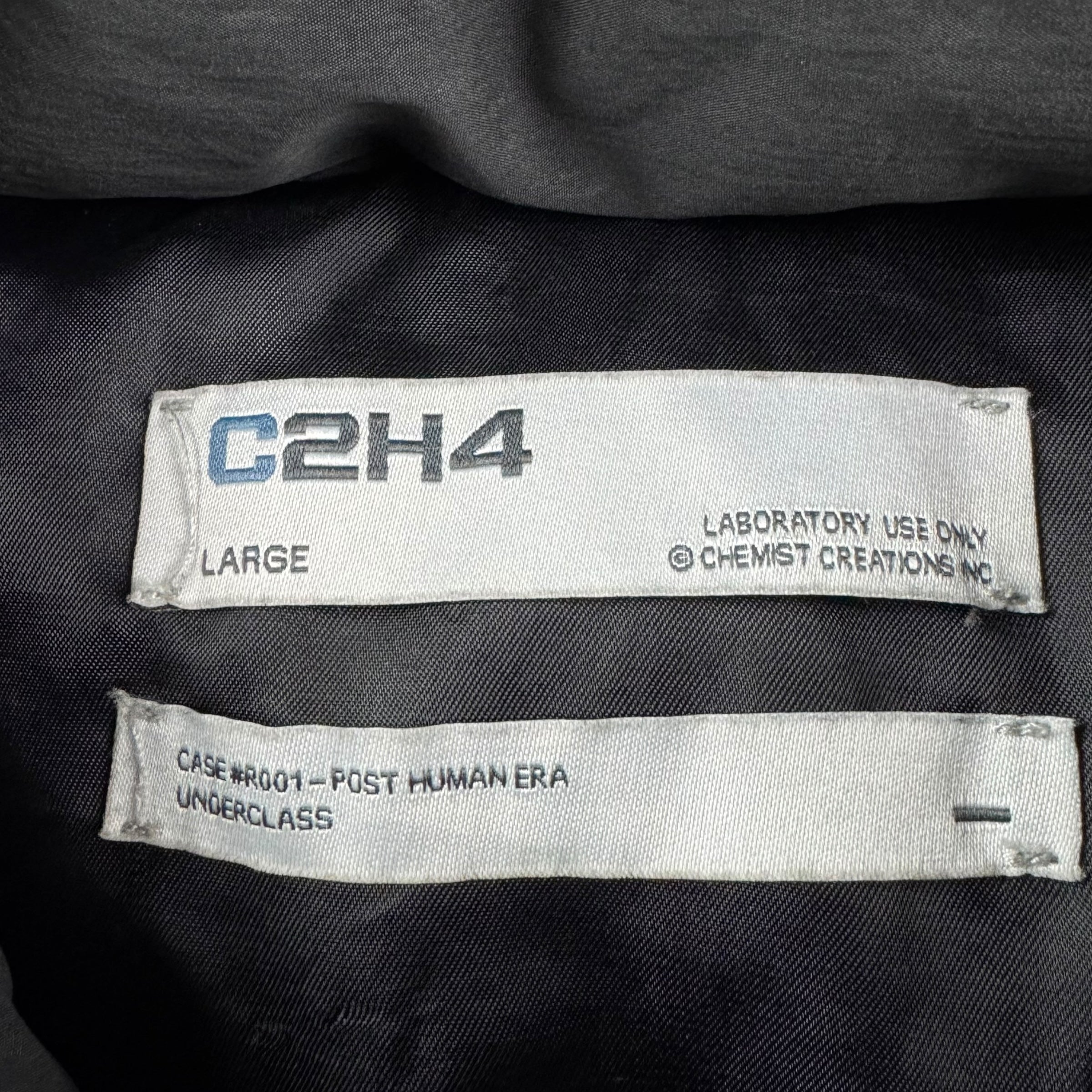 C2H4 Patchwork Down Puffer Jacket Washed Black