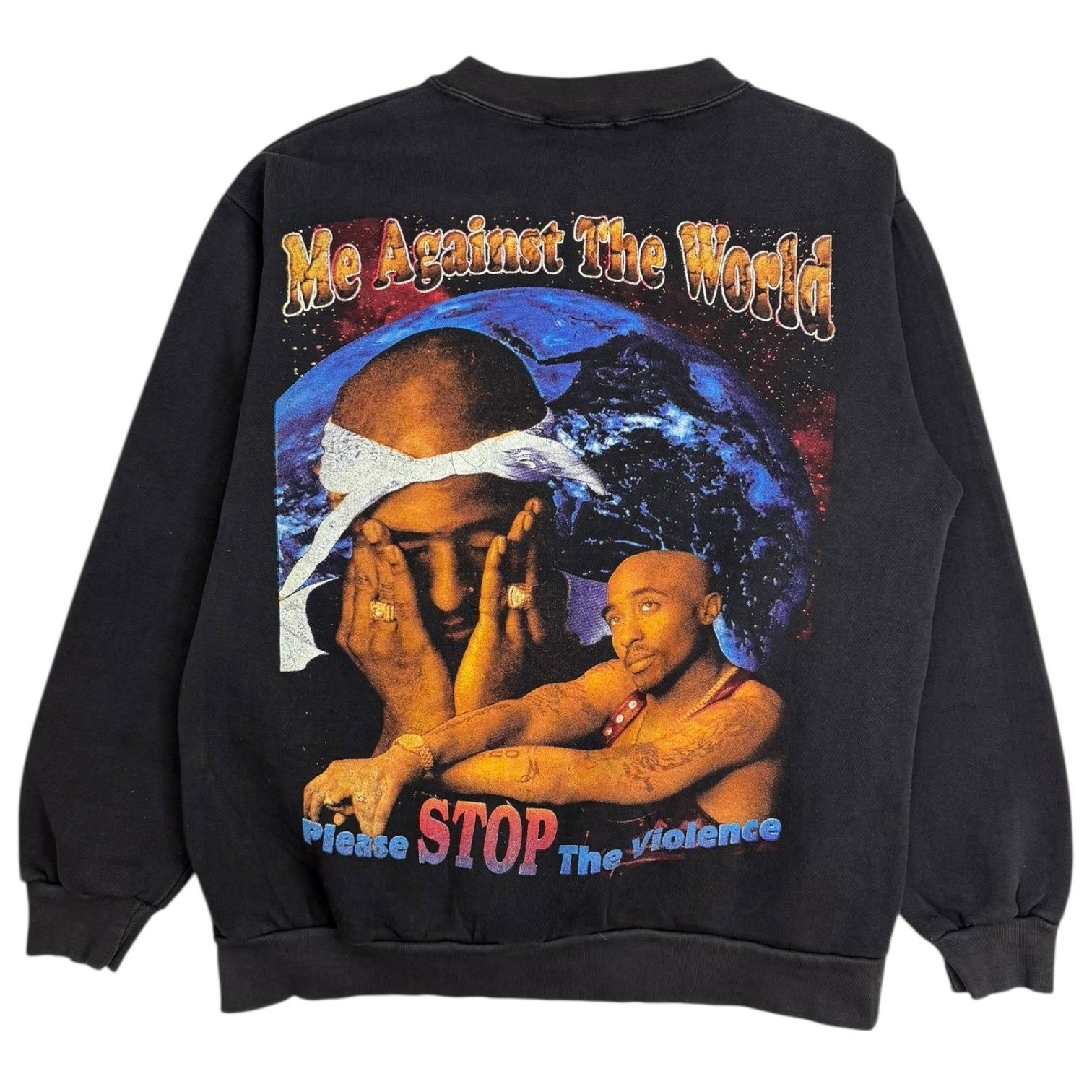 Vintage Tupac Shakur All Eyes On Me Memorial Crewneck Black