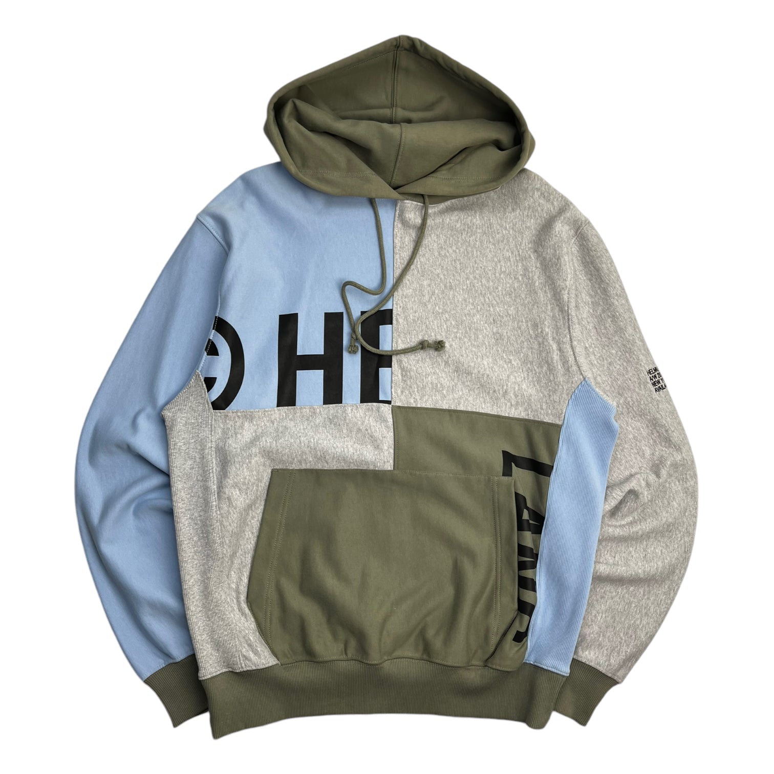 Helmut Lang Patchwork Logo Print Hoodie