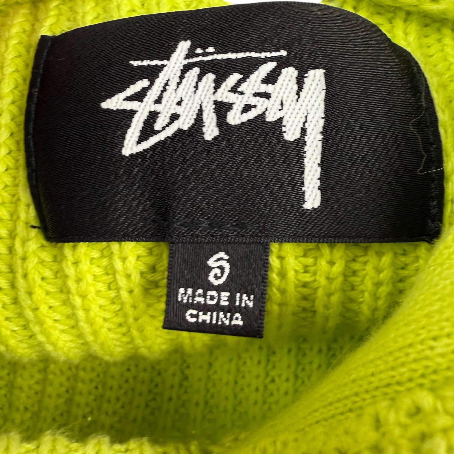 Stussy Cotton Knit Hoodie Lime