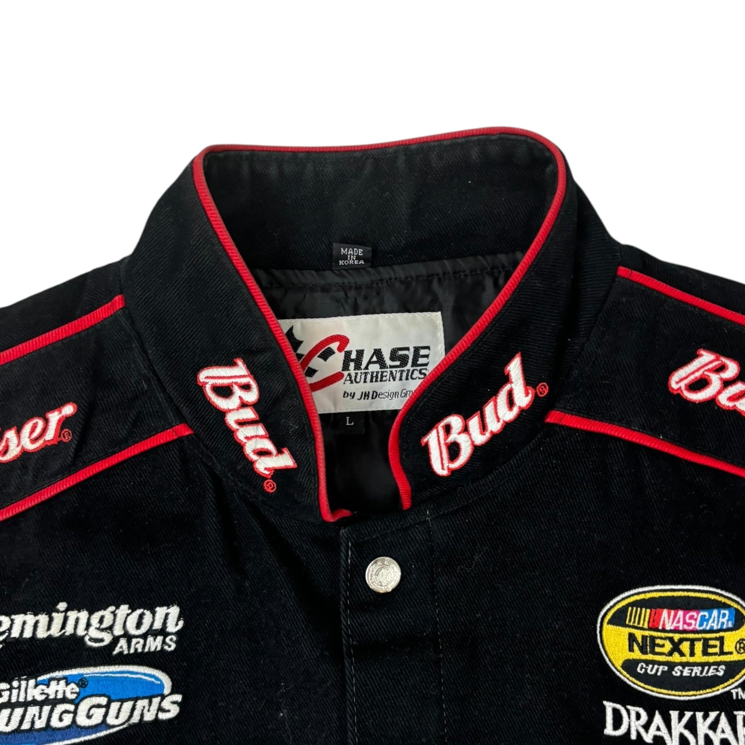Vintage Jeff Hamilton Budweiser “King of Beers” Racing Jacket Black