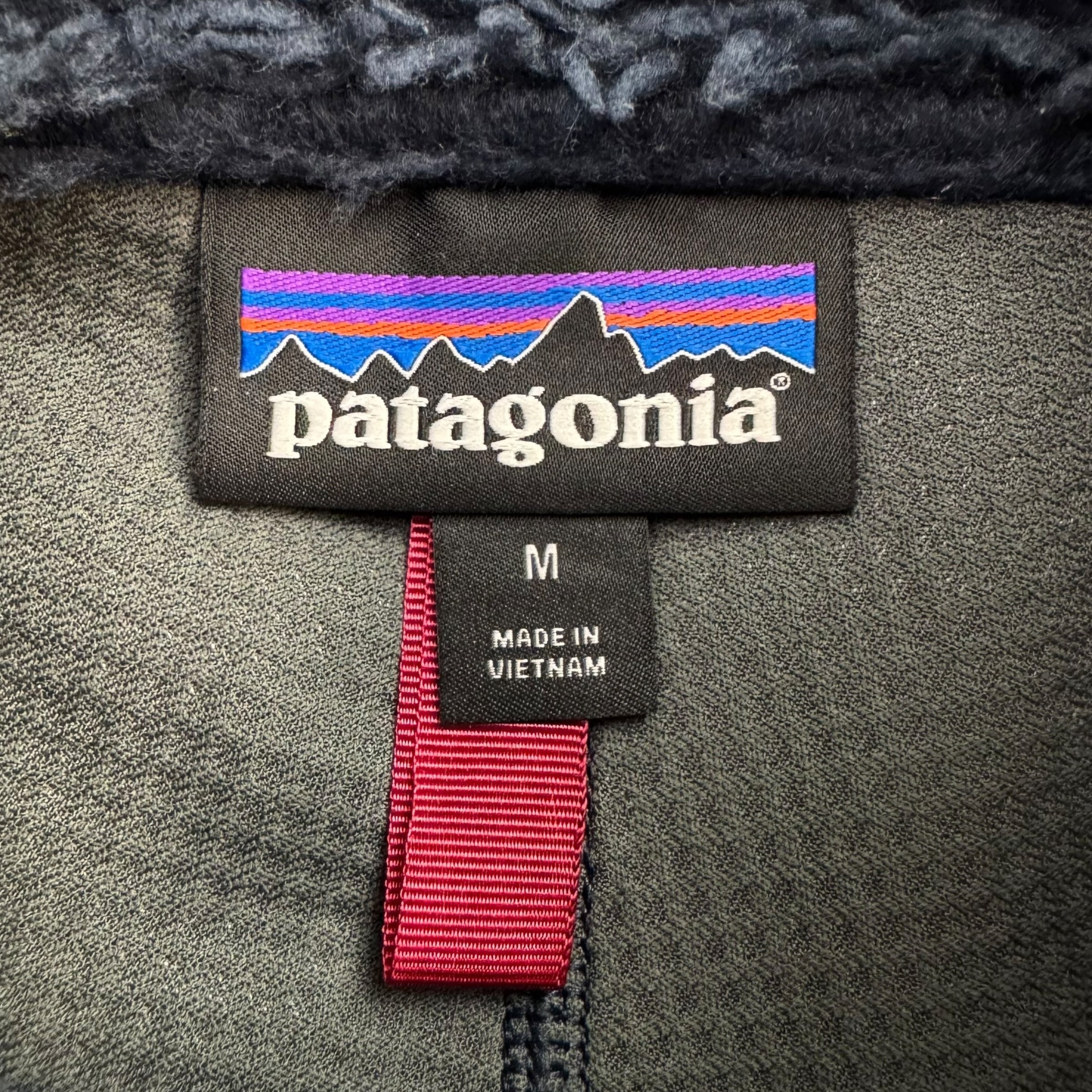 Vintage Patagonia Polar Fleece Zip Up Jacket Navy Blue Red