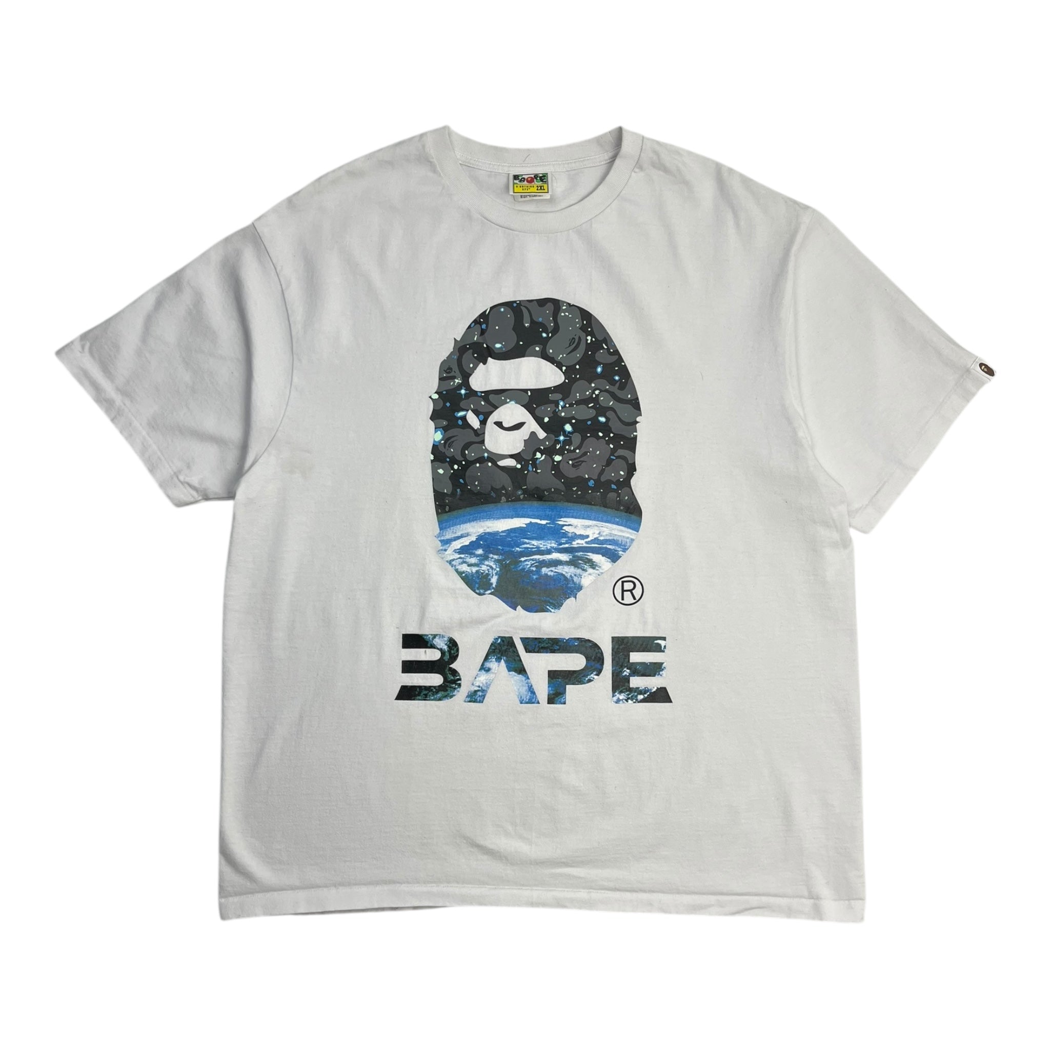 Bape Space Camo Ape Head Tee White