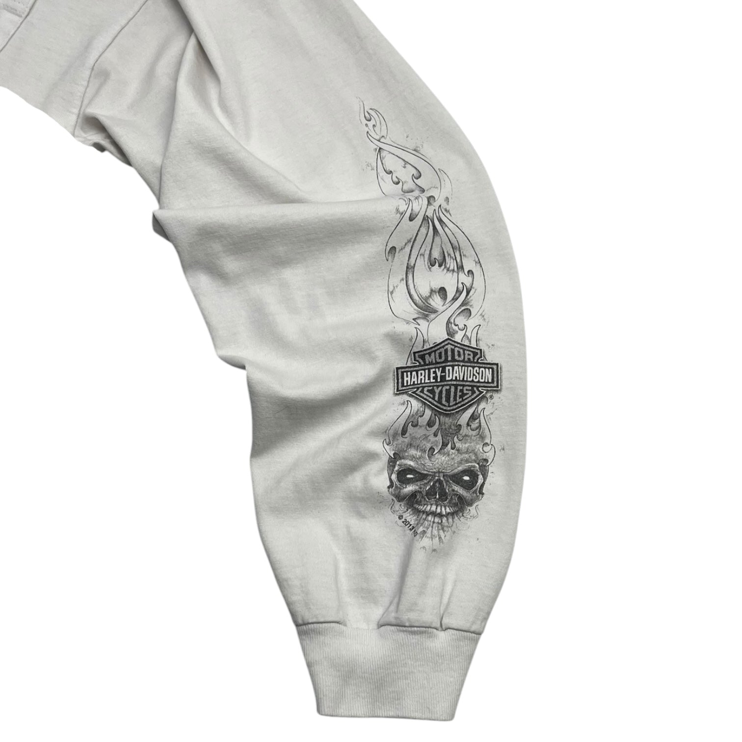 Harley Davidson Skull Pocket Flame Longsleeve T-Shirt