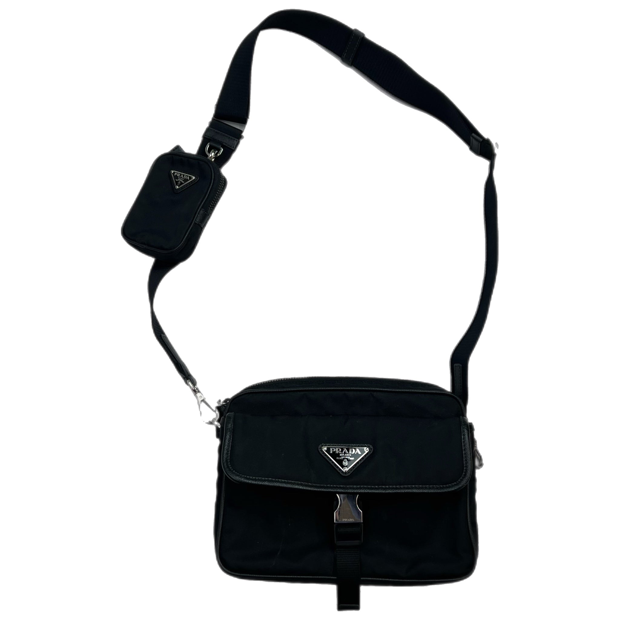 Prada Re-Nylon And Saffiano Leather Shoulder Bag
