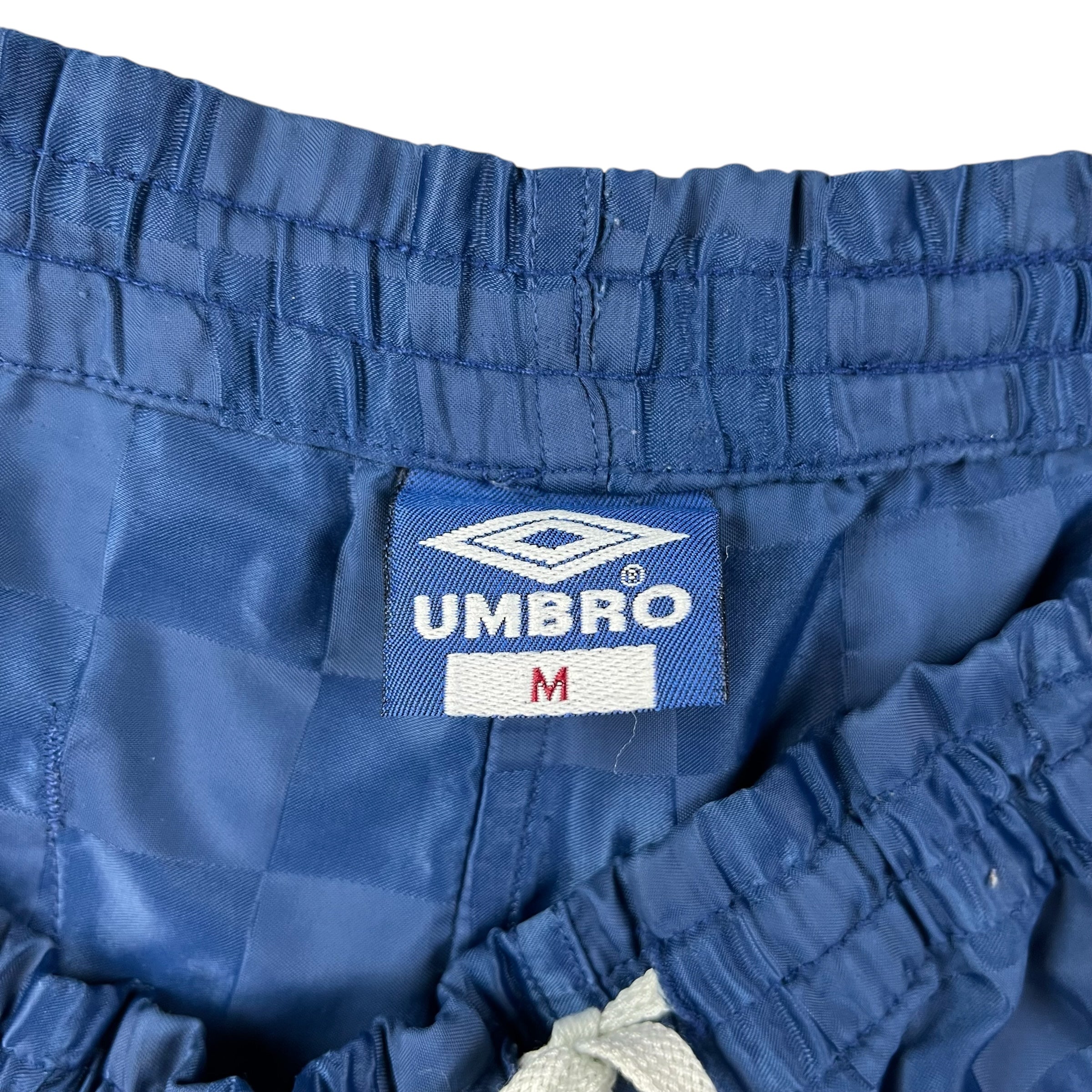 Vintage Umbro Training Shorts Navy Check