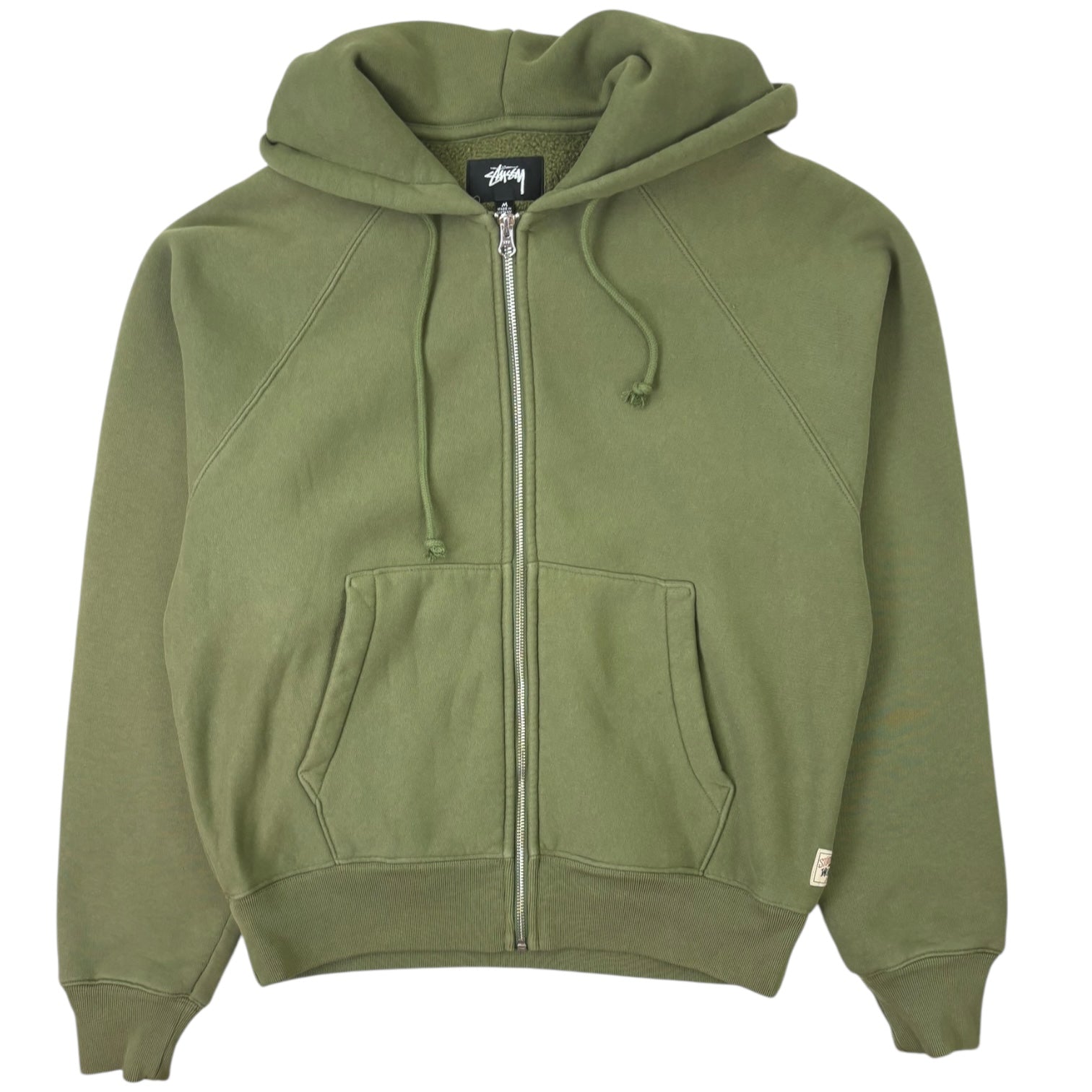 Stussy Raglan Zip-Up Hoodie Olive