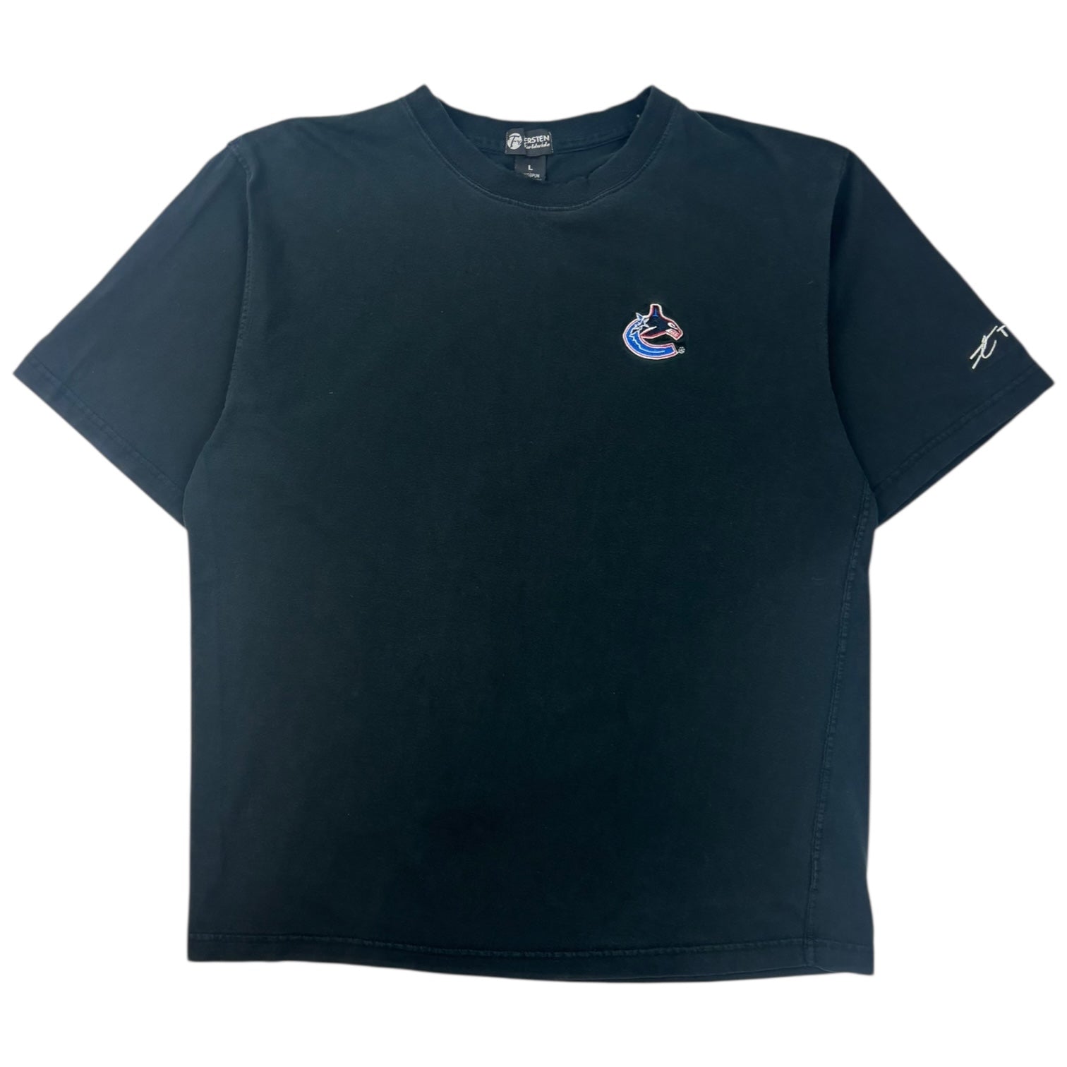 Vintage Vancouver Canucks Embroidered T-Shirt Black