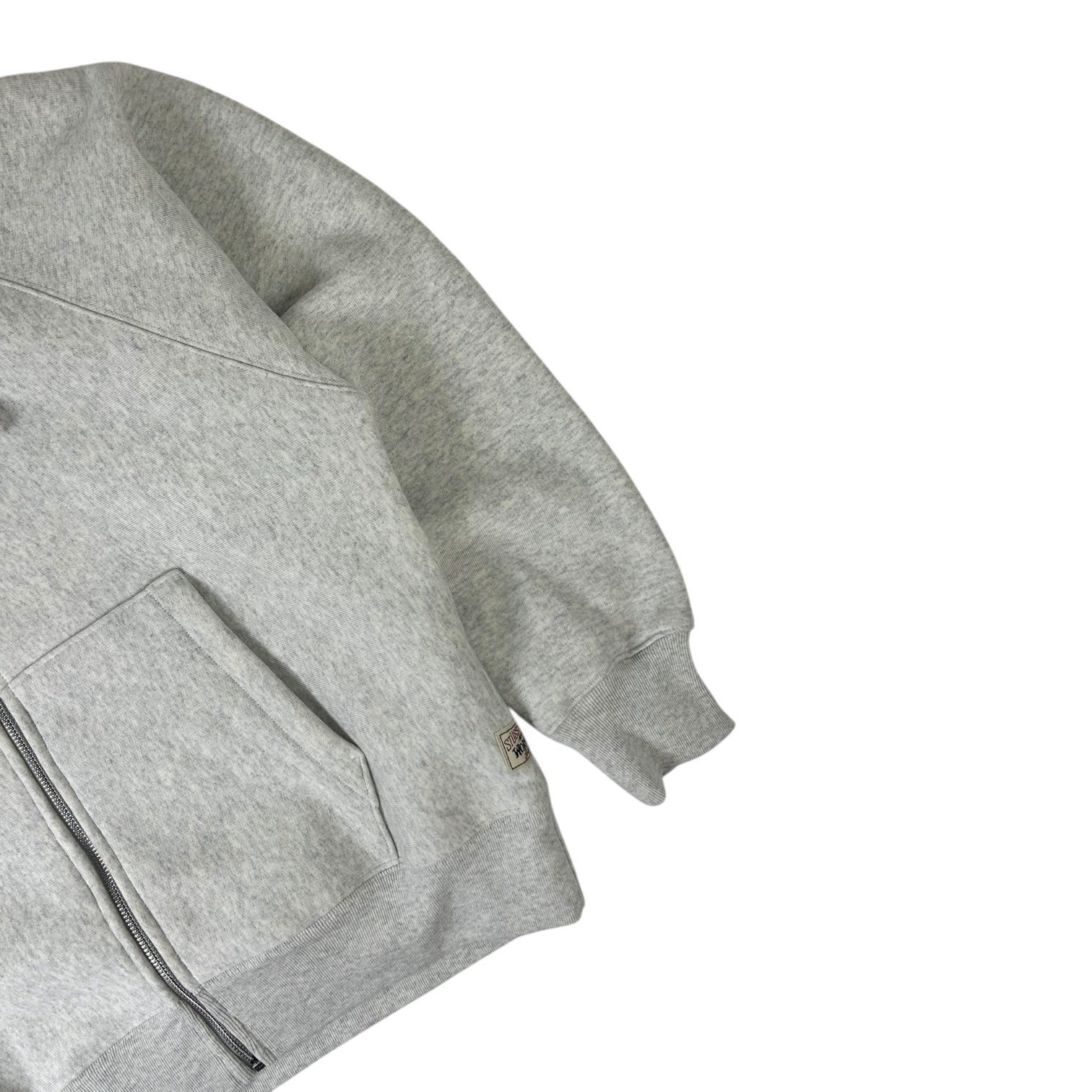 Stussy Raglan Zip Up Hoodie Ash Heather