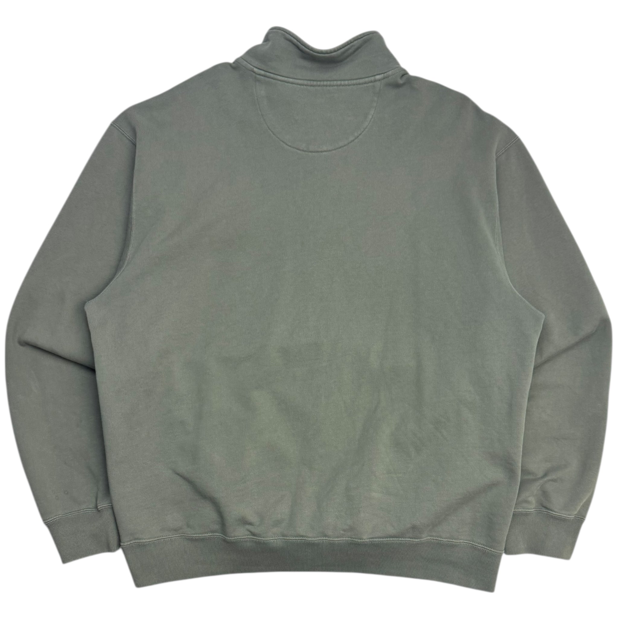 OVO Quarter Zip Locket Logo Sweater Washed Green