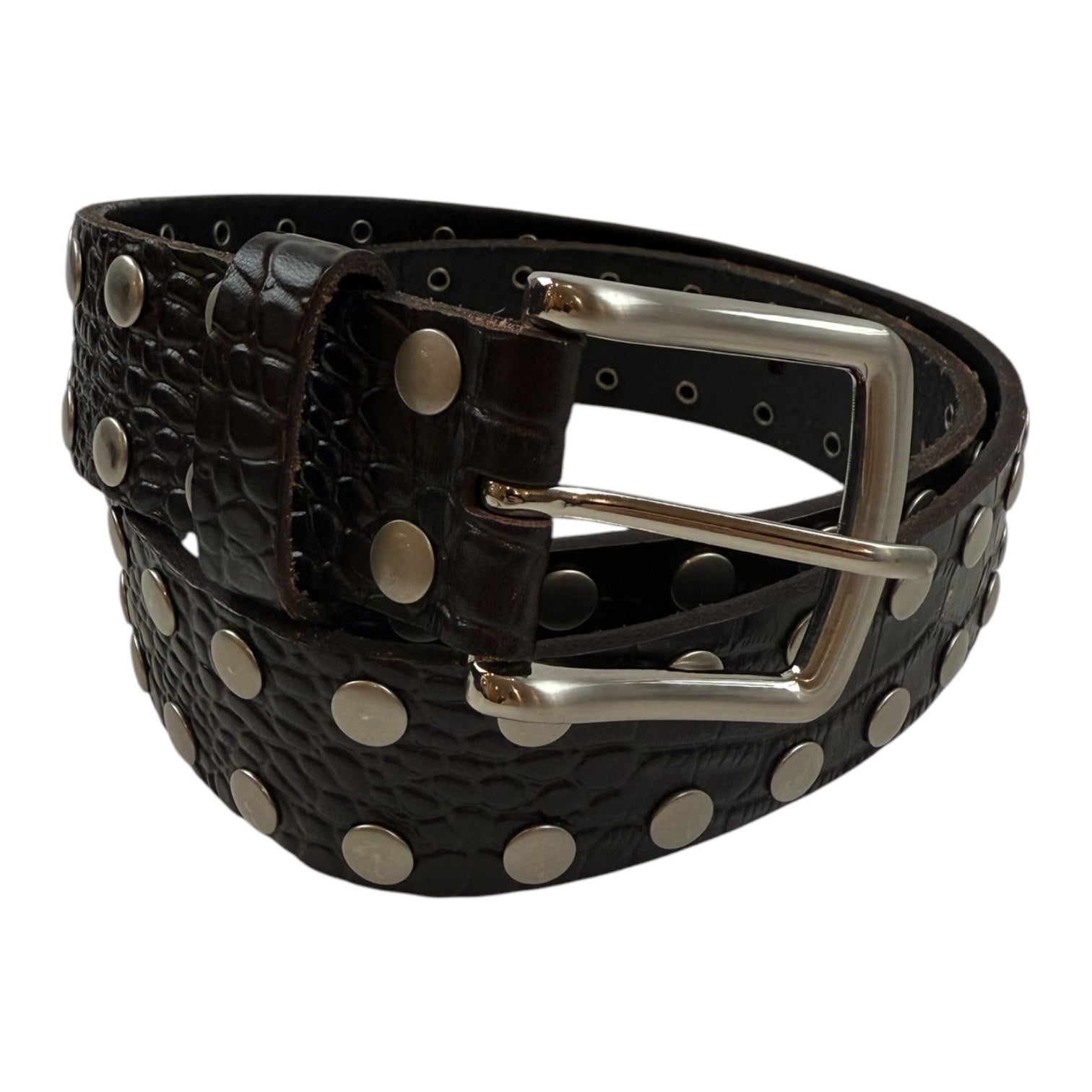 Stüssy 8 Ball Studded Belt Brown
