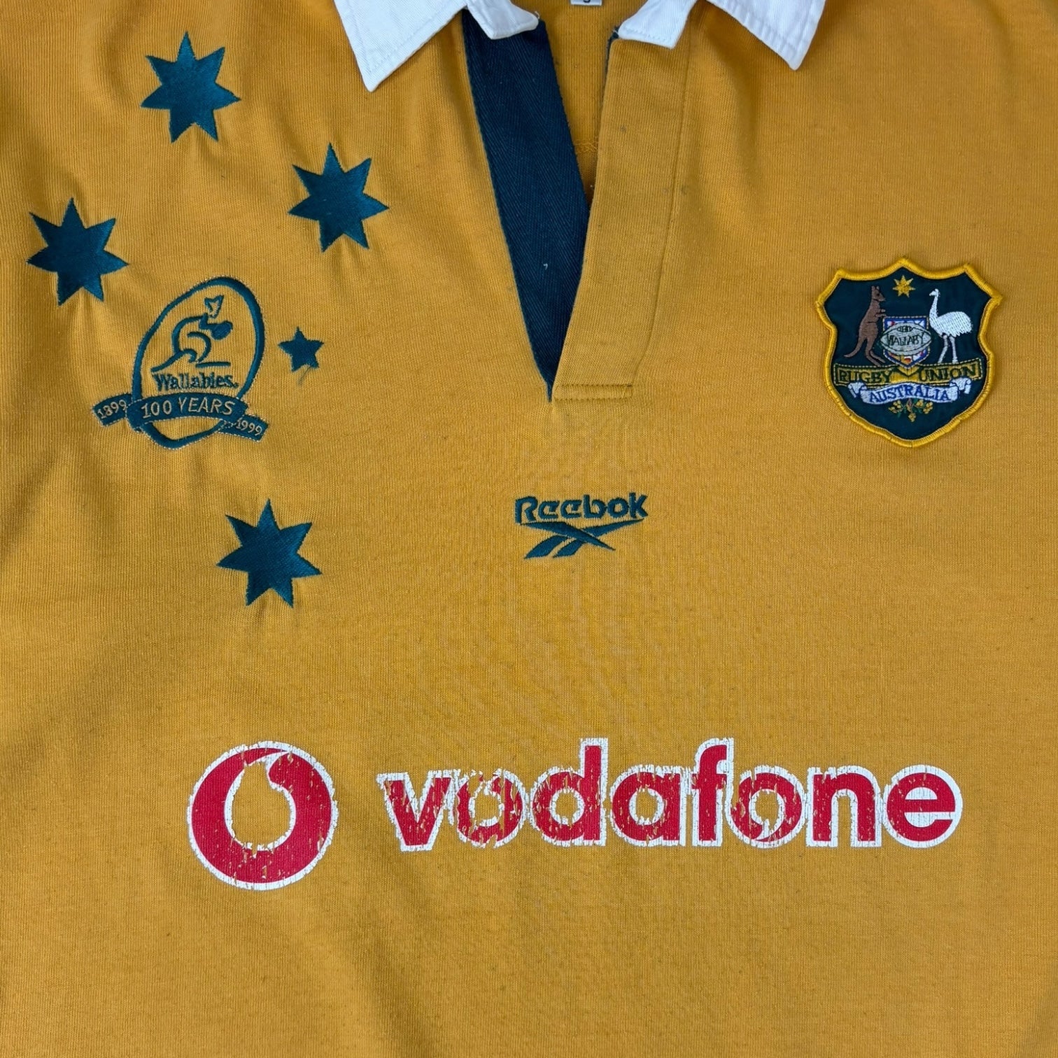 Vintage 1999 Australia Wallabies Rugby Jersey Yellow