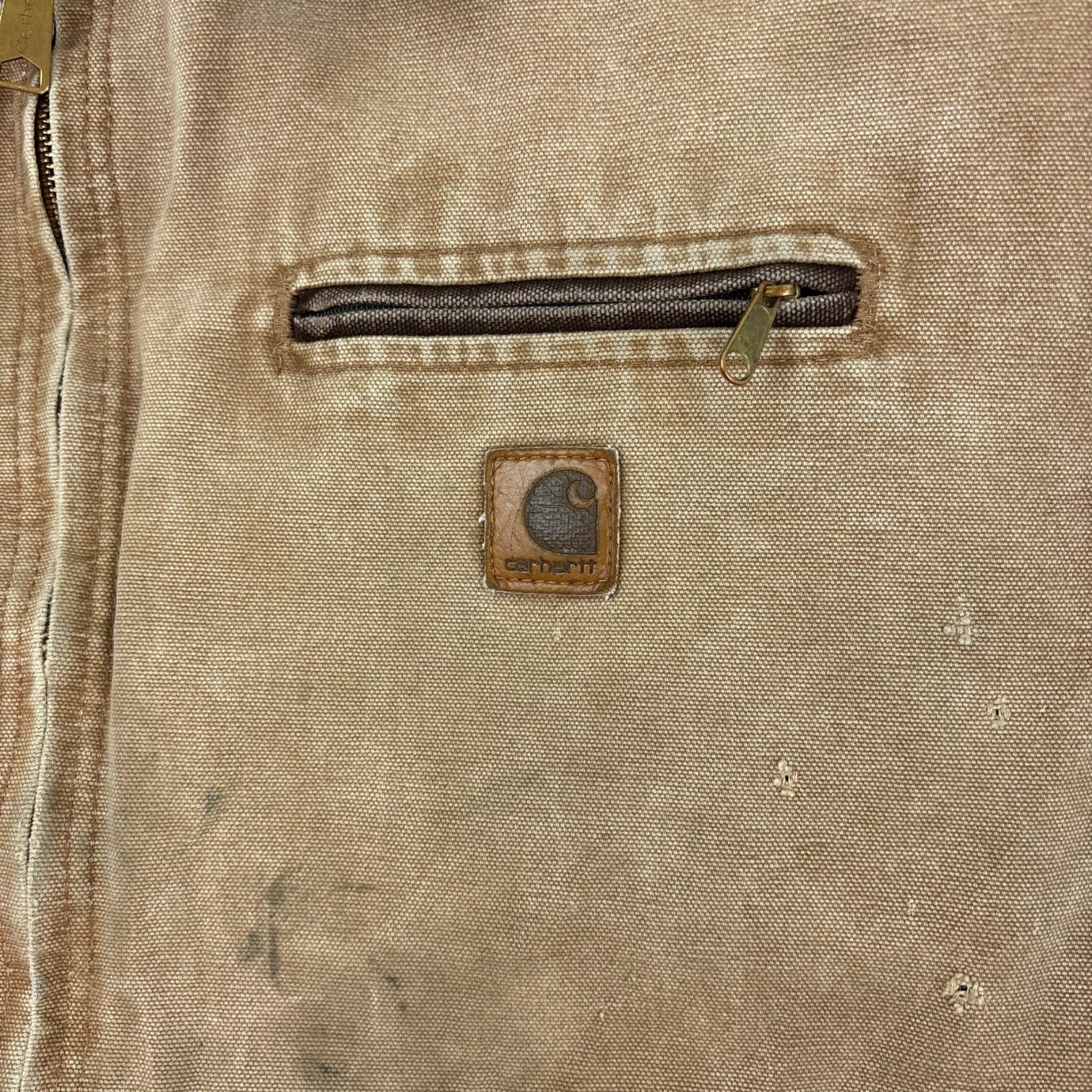 Vintage Carhartt Detroit Blanket-Lined Work Jacket Tan