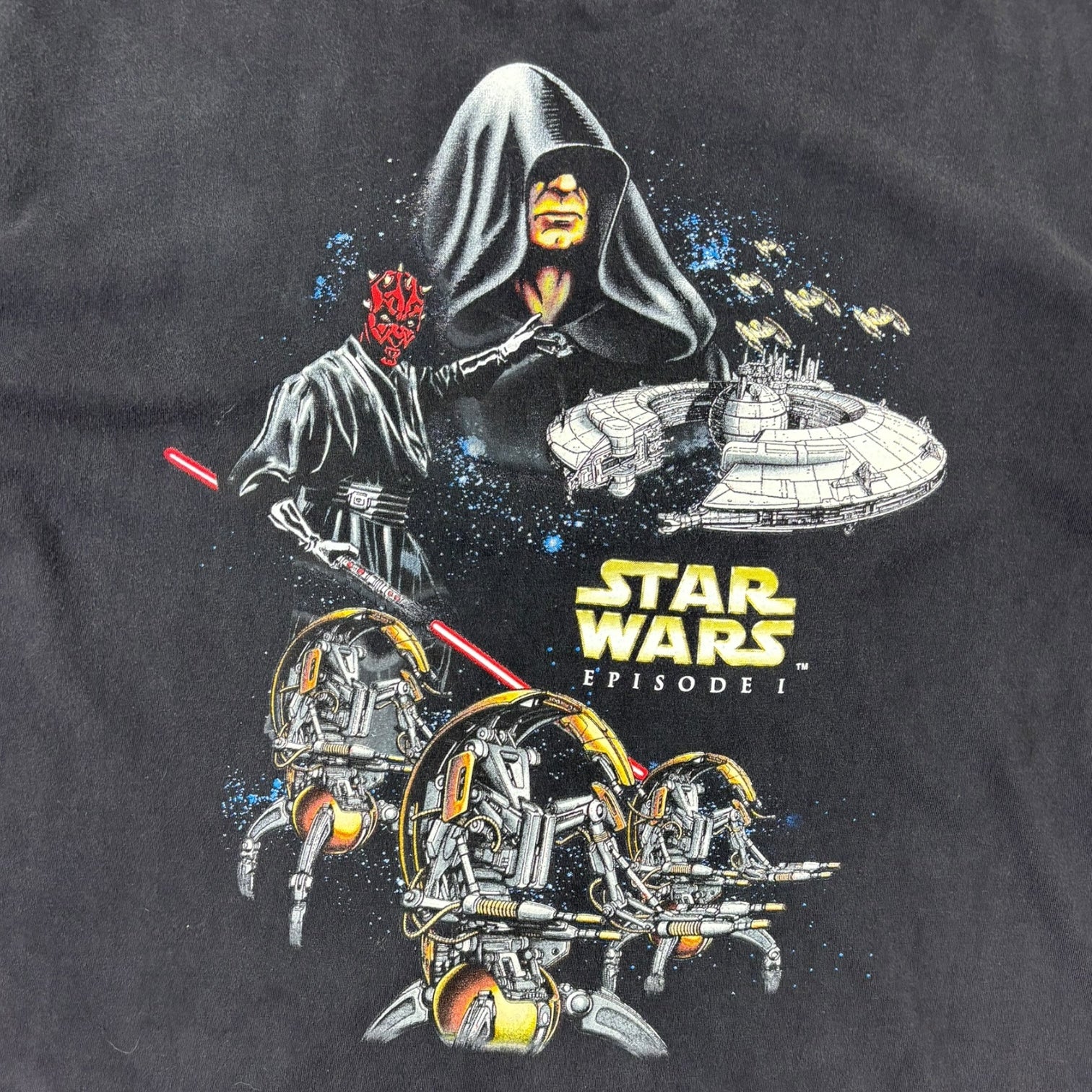 Vintage Star Wars Episode 1 The Phantom Menace T-Shirt Black
