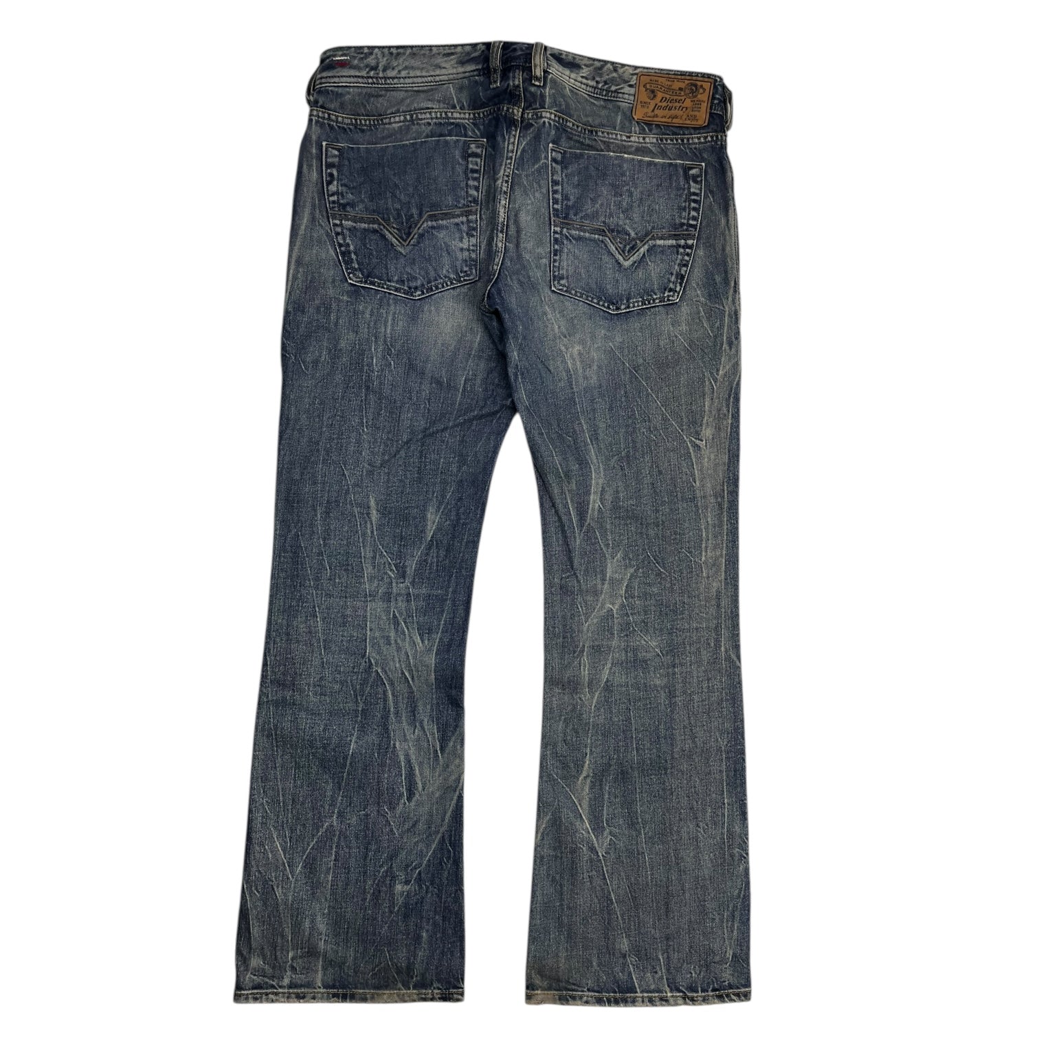 Diesel Industry Zathan Boot Cut Denim Wrinkled Wash