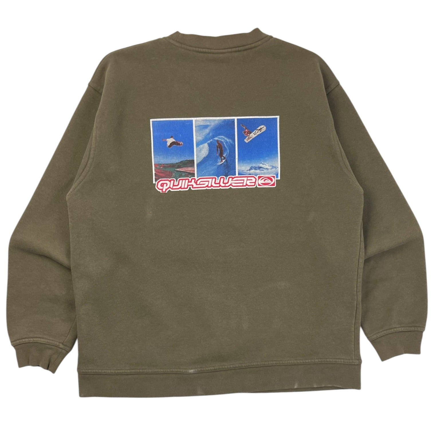 Vintage Quiksilver Board-riding Company Crewneck Olive Green