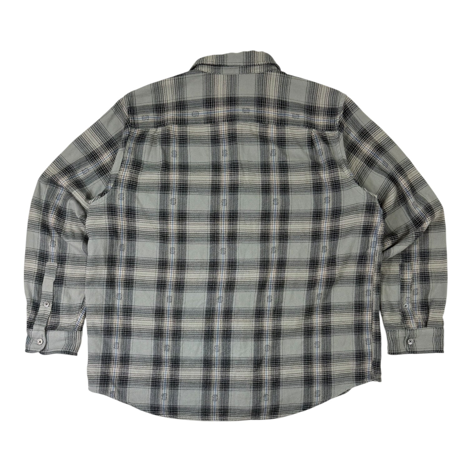 Stussy Motif Plaid Long Sleeve Button Up Shirt Grey