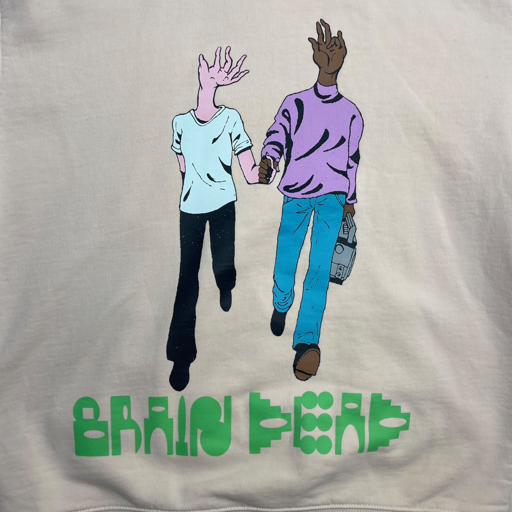 Brain dead Hand Held Hoodie Cream