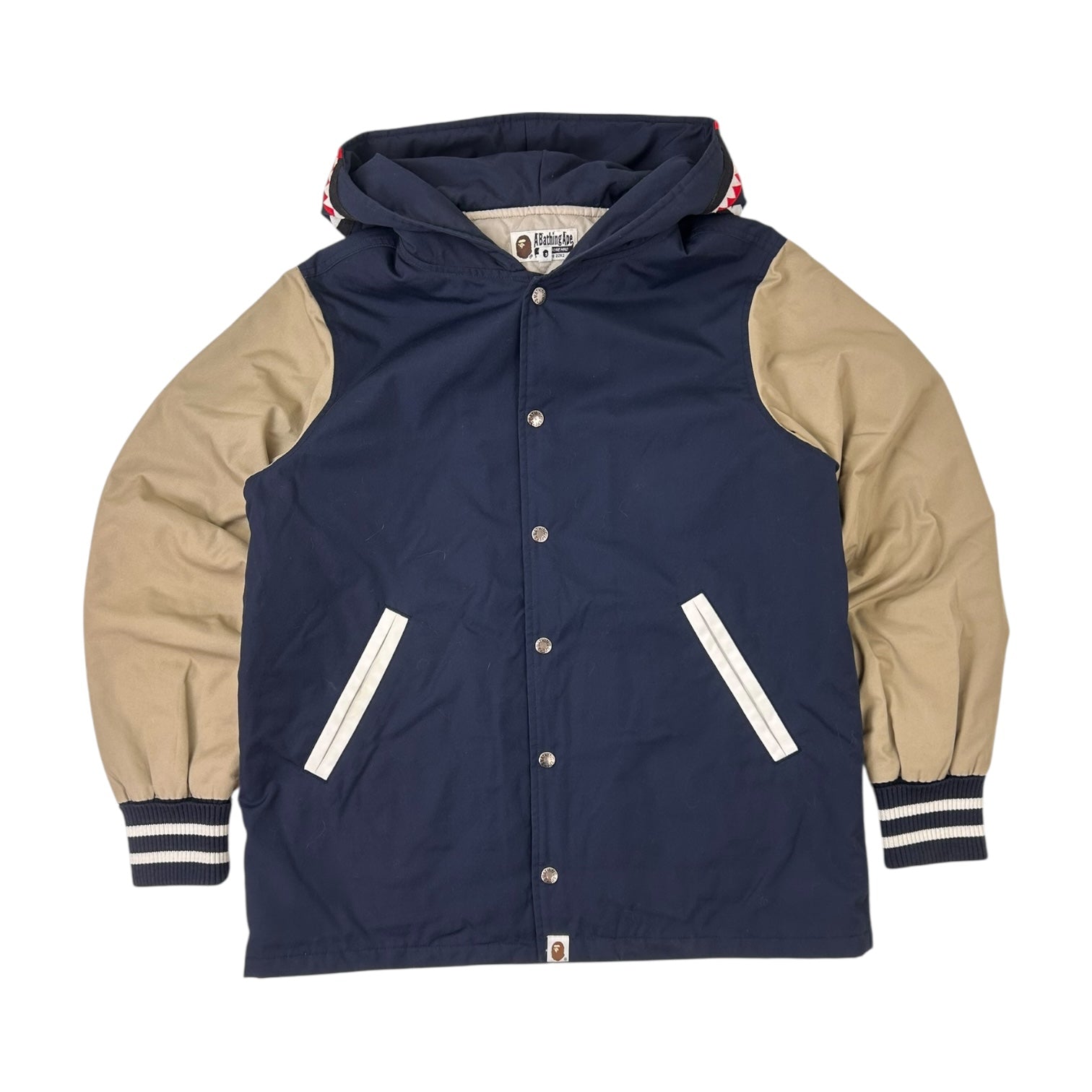 Bape Varsity Shark Jacket Navy/Tan