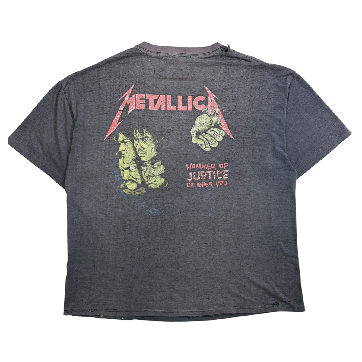 Vintage 1988 Metallica "Damaged Justice" Tour T-Shirt Charcoal Grey