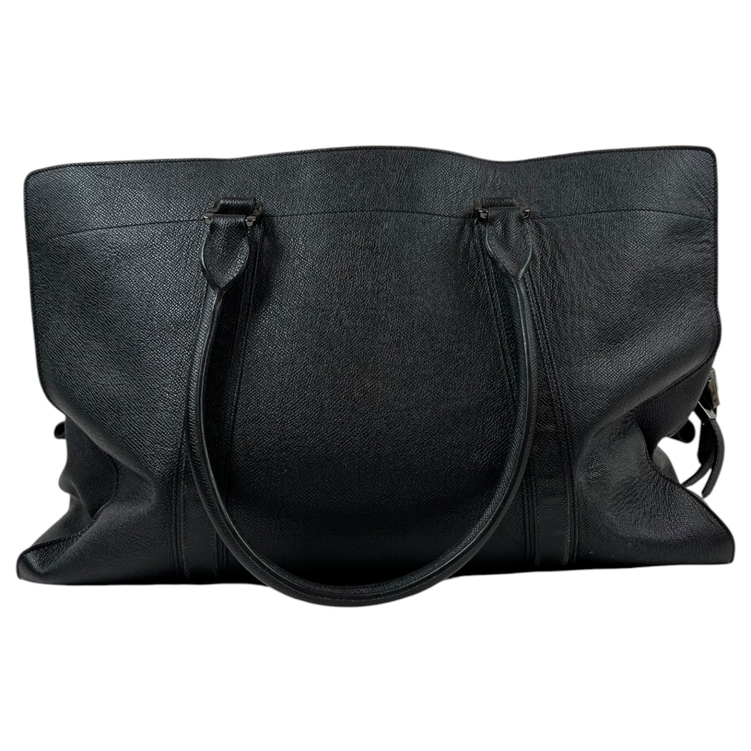 Burberry Saffiano Leather Tote Bag Black