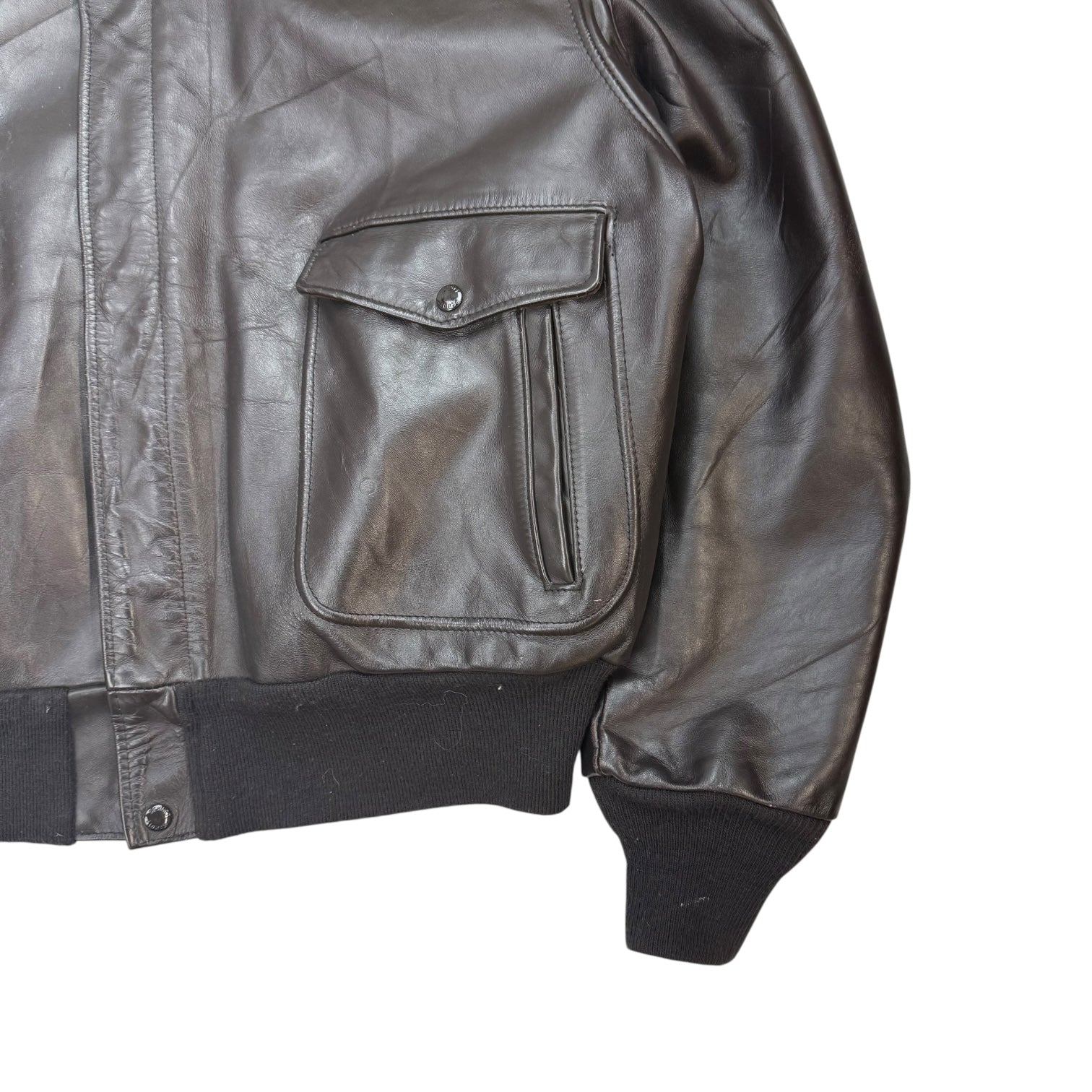 Vintage Schott Leather Bomber Jacket Black