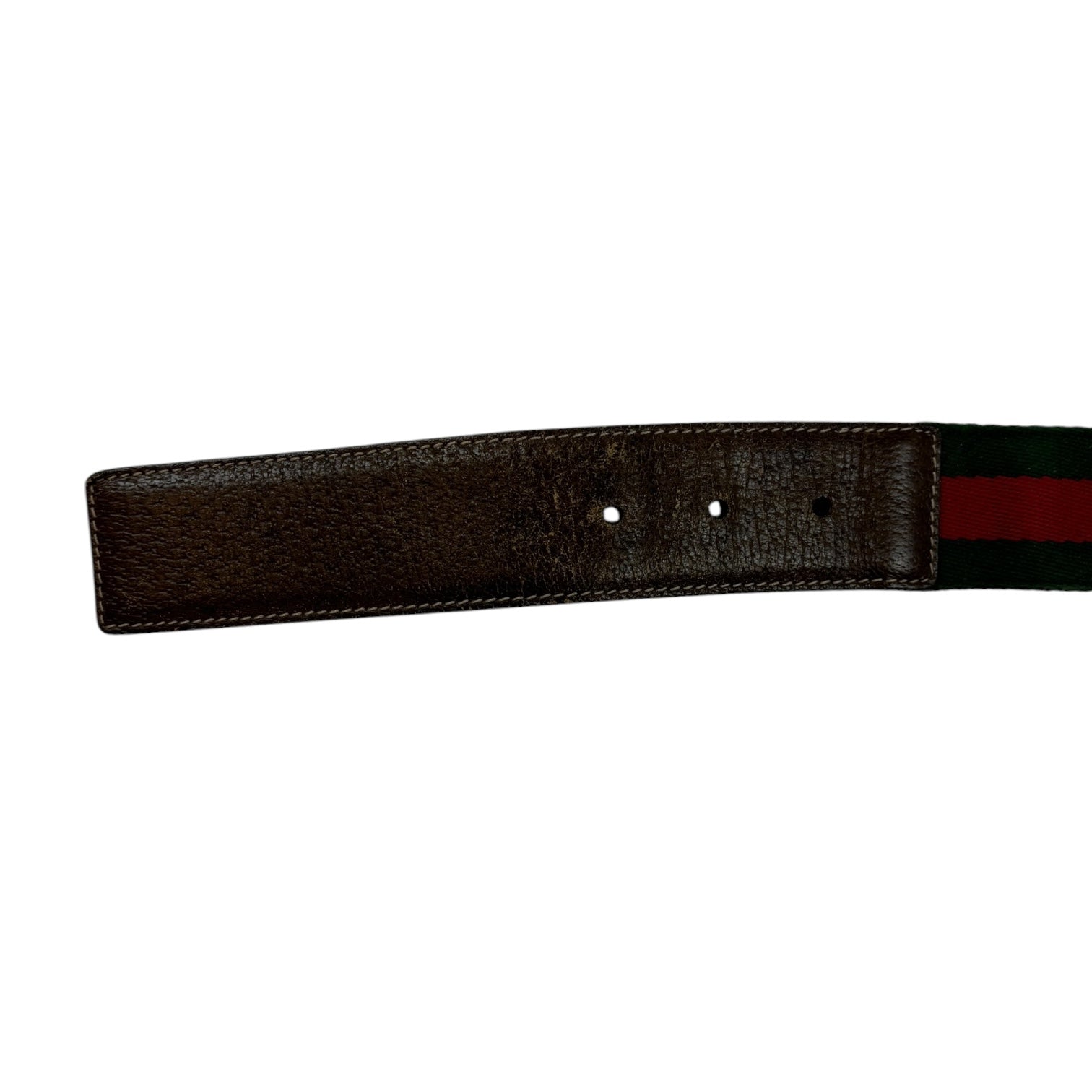 Gucci Leather Canvas Stripe Logo Belt Red/Green
