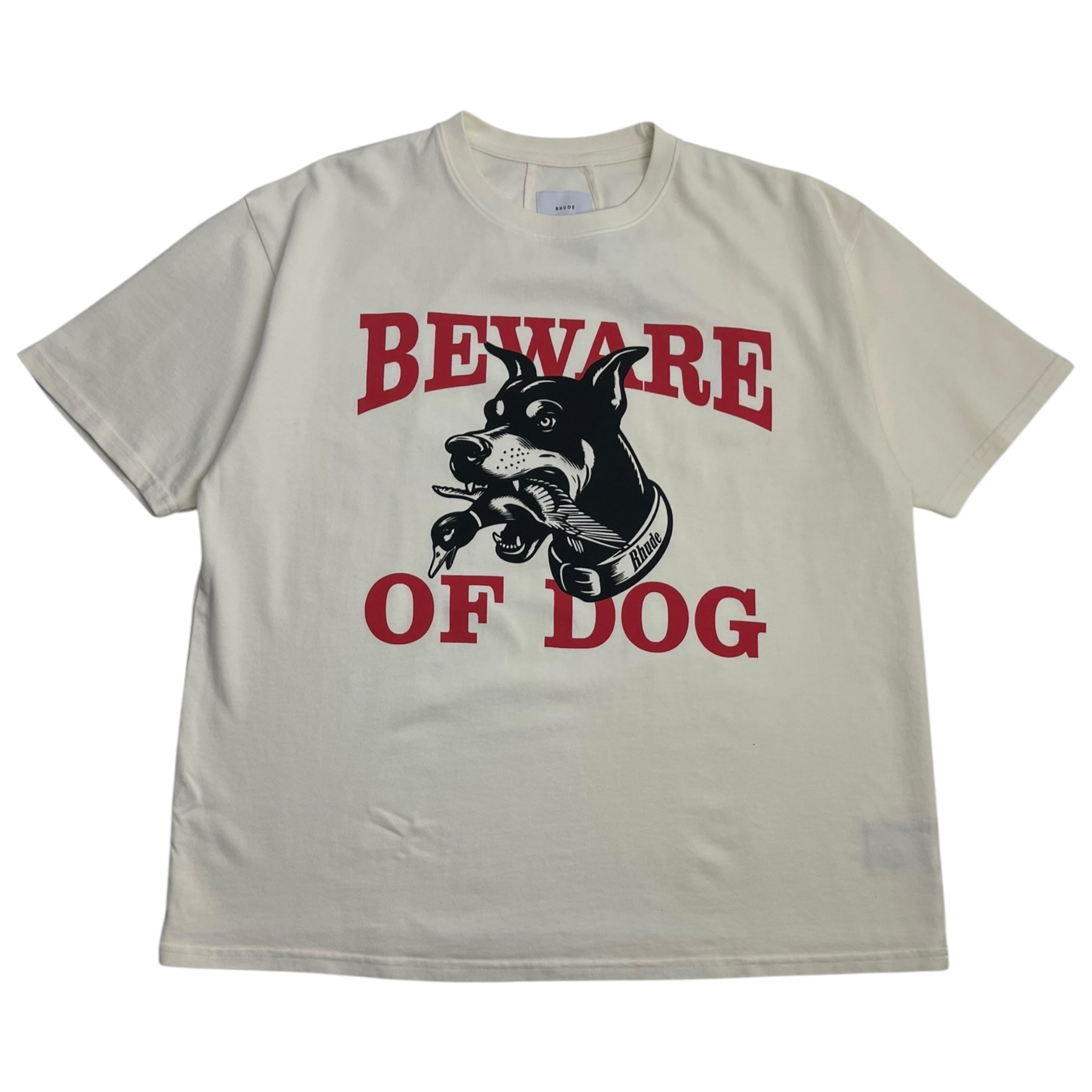 Rhude White Warning Logo T-Shirt