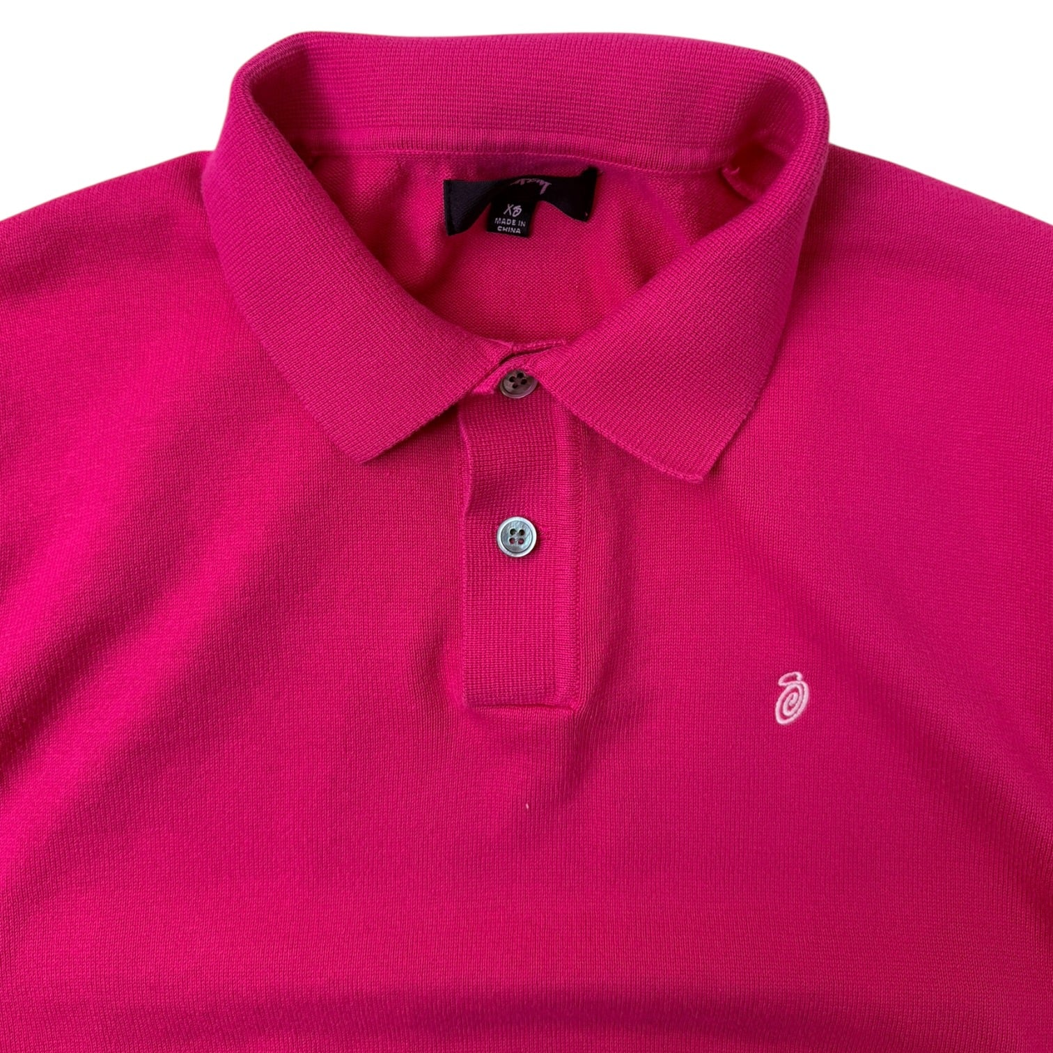 (W) Stussy S/S Knit Polo Sweater Pink