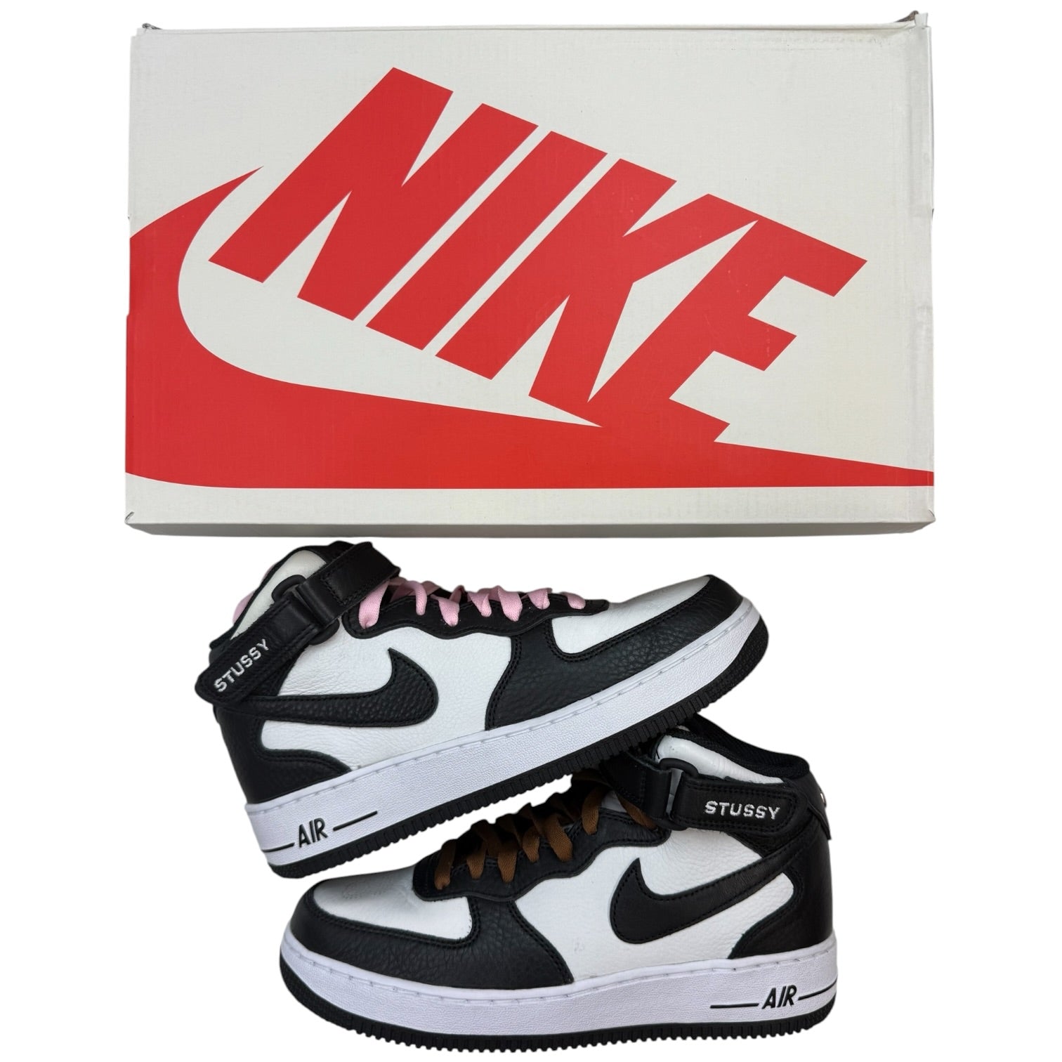 Nike x Stussy Air Force 1 Mid Light Bone Black (Used)