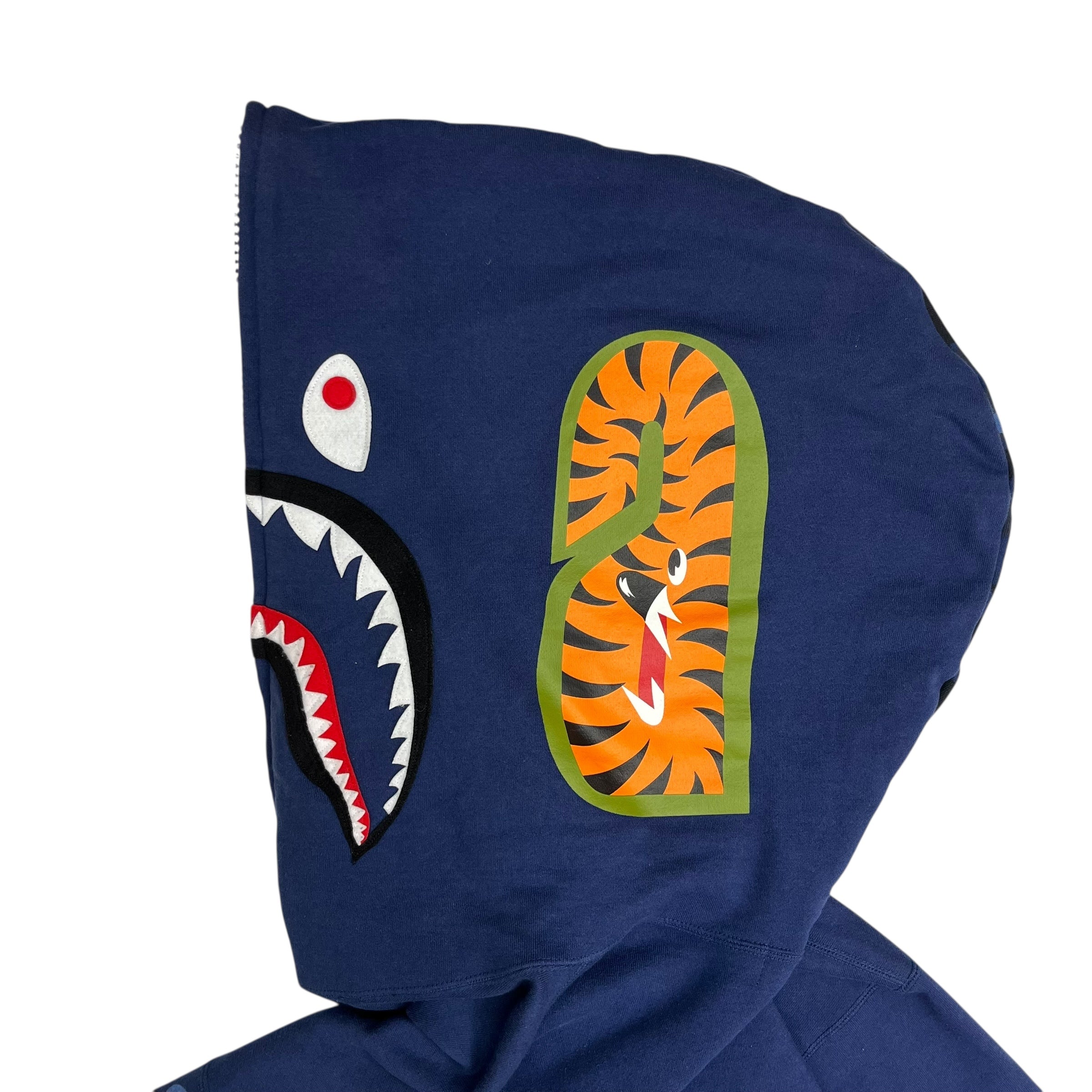 Bape Shark Head Hoodie Navy Blue/Blue Camo
