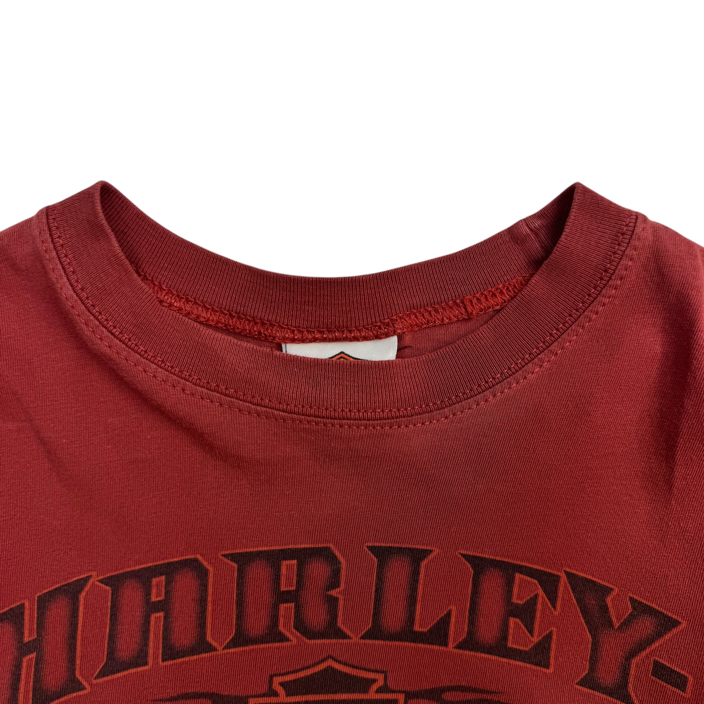 Vintage Harley Davidson Of Edmonton Flames L/S Tee Red