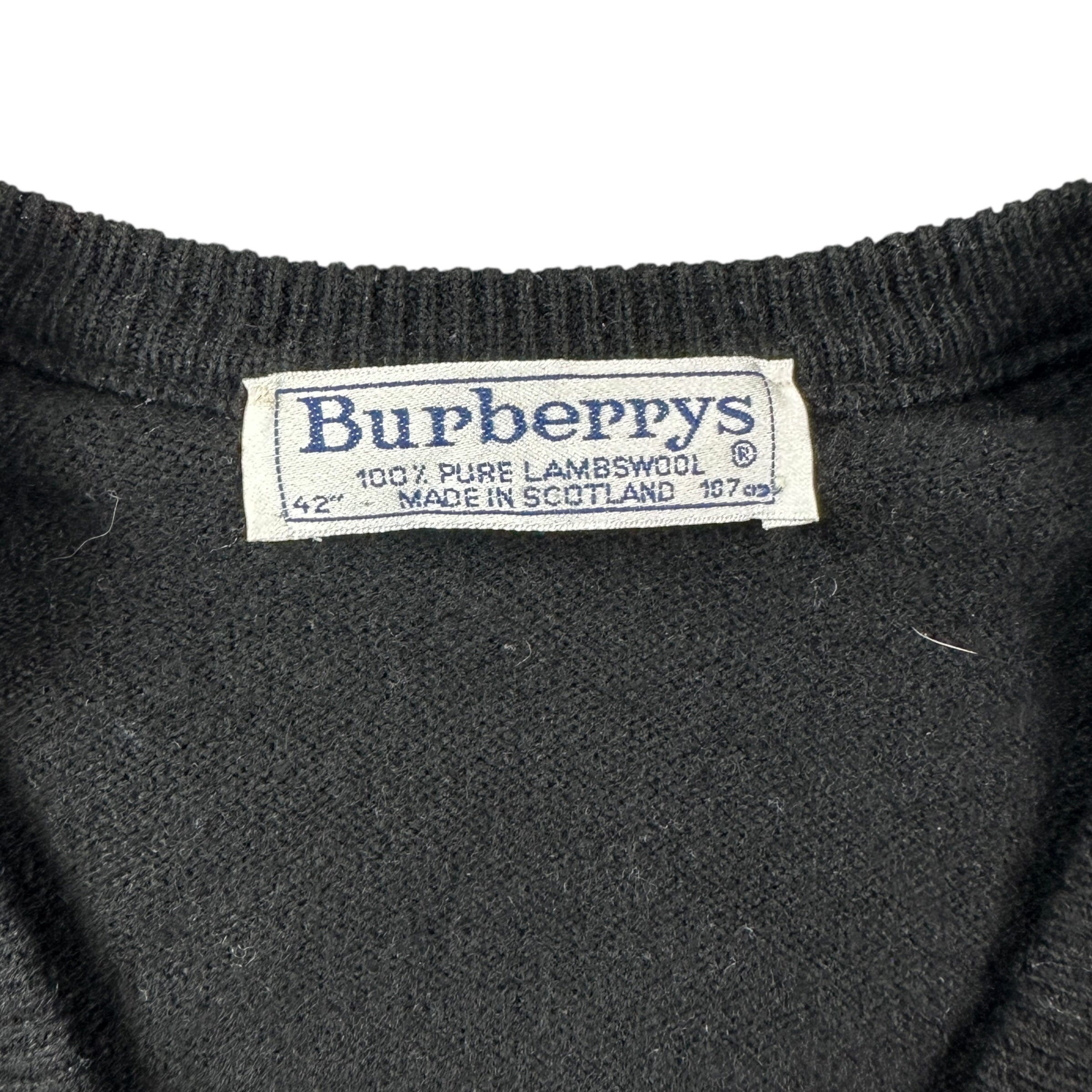 Vintage Burberrys London Knit Sweater Black