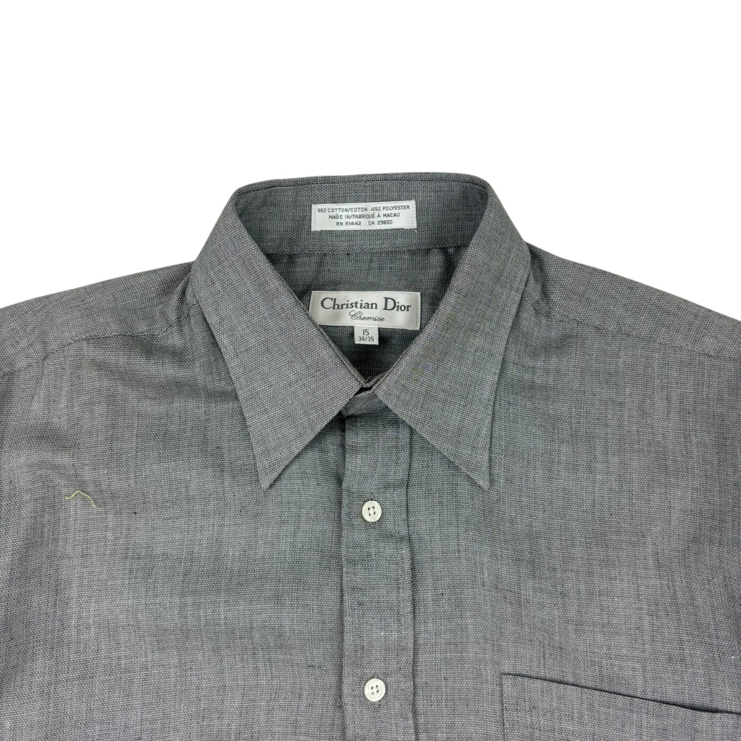 Christian Dior Chemise Button-Up Dress Shirt Grey