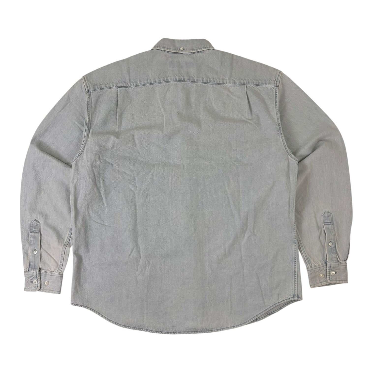 Supreme Small Box Logo Denim Long Sleeve Button Up Light Washed