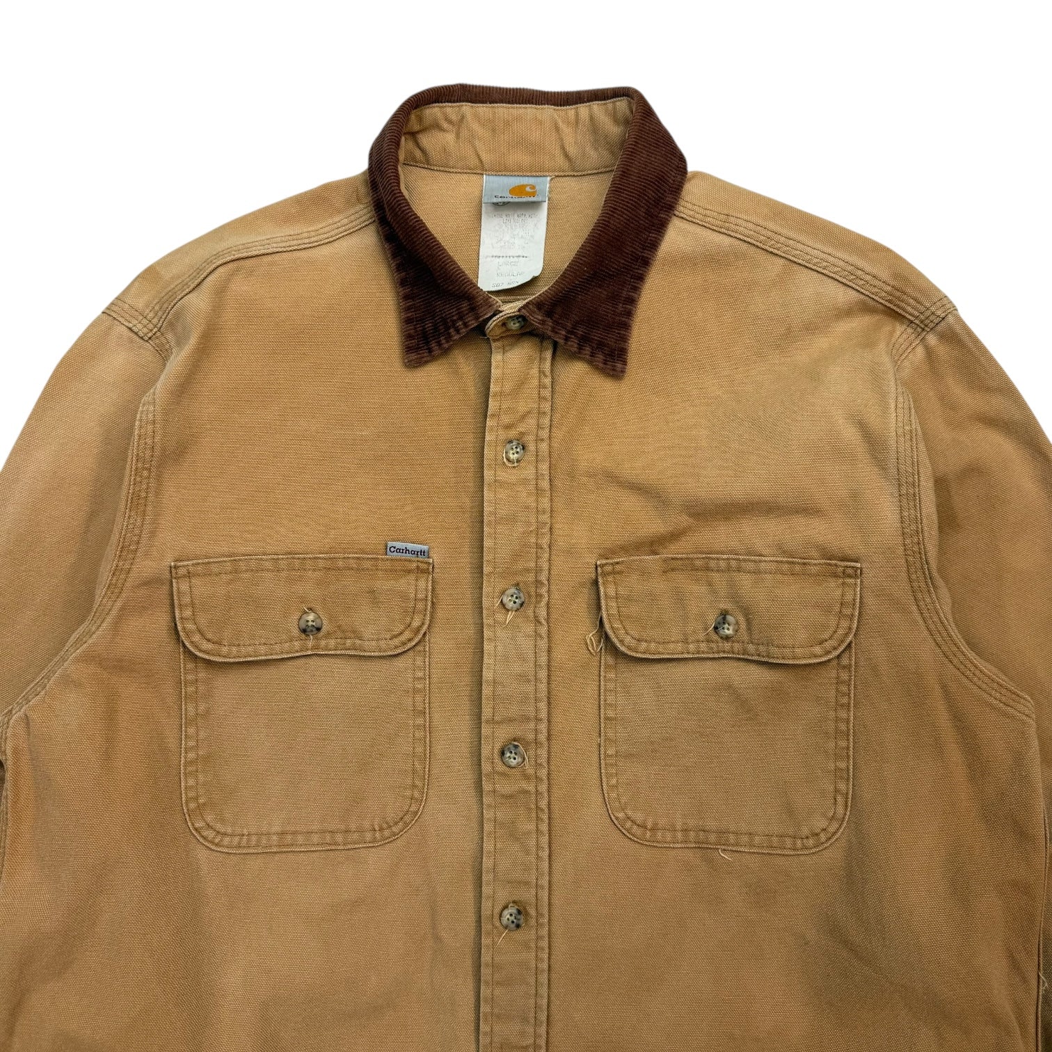 Vintage Carhartt Duck Canvas Button Up Shirt Tan