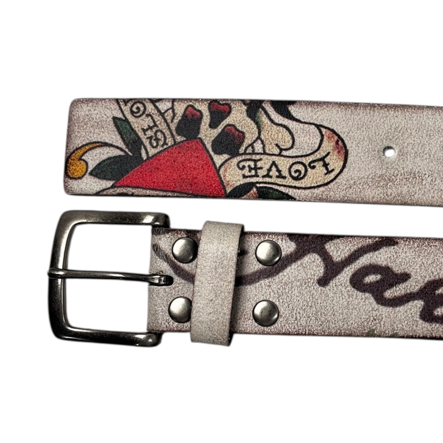 Vintage Y2K Ed Hardy Spellout/Skull Belt