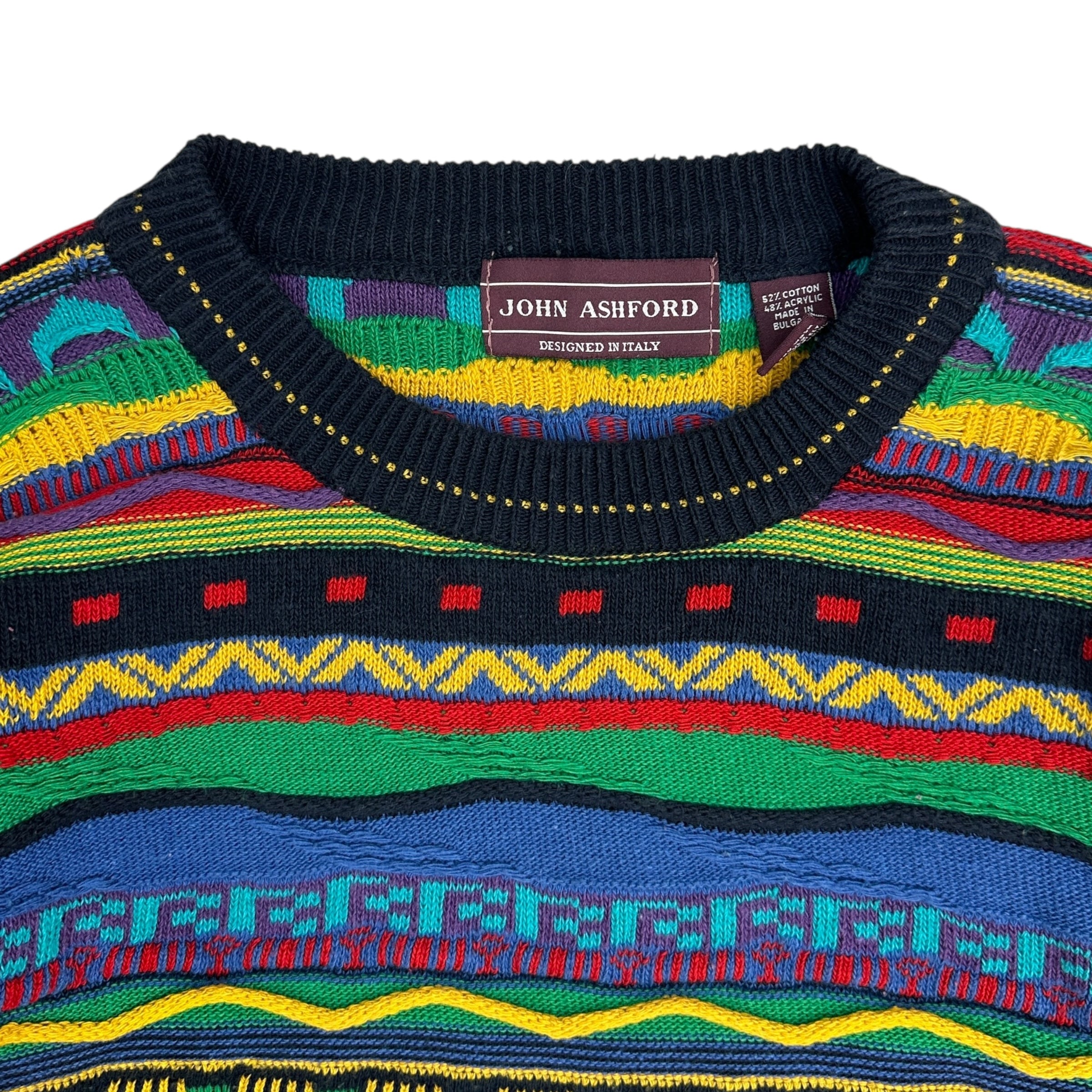Vintage John Ashford Cable Knit Sweater Multicolour