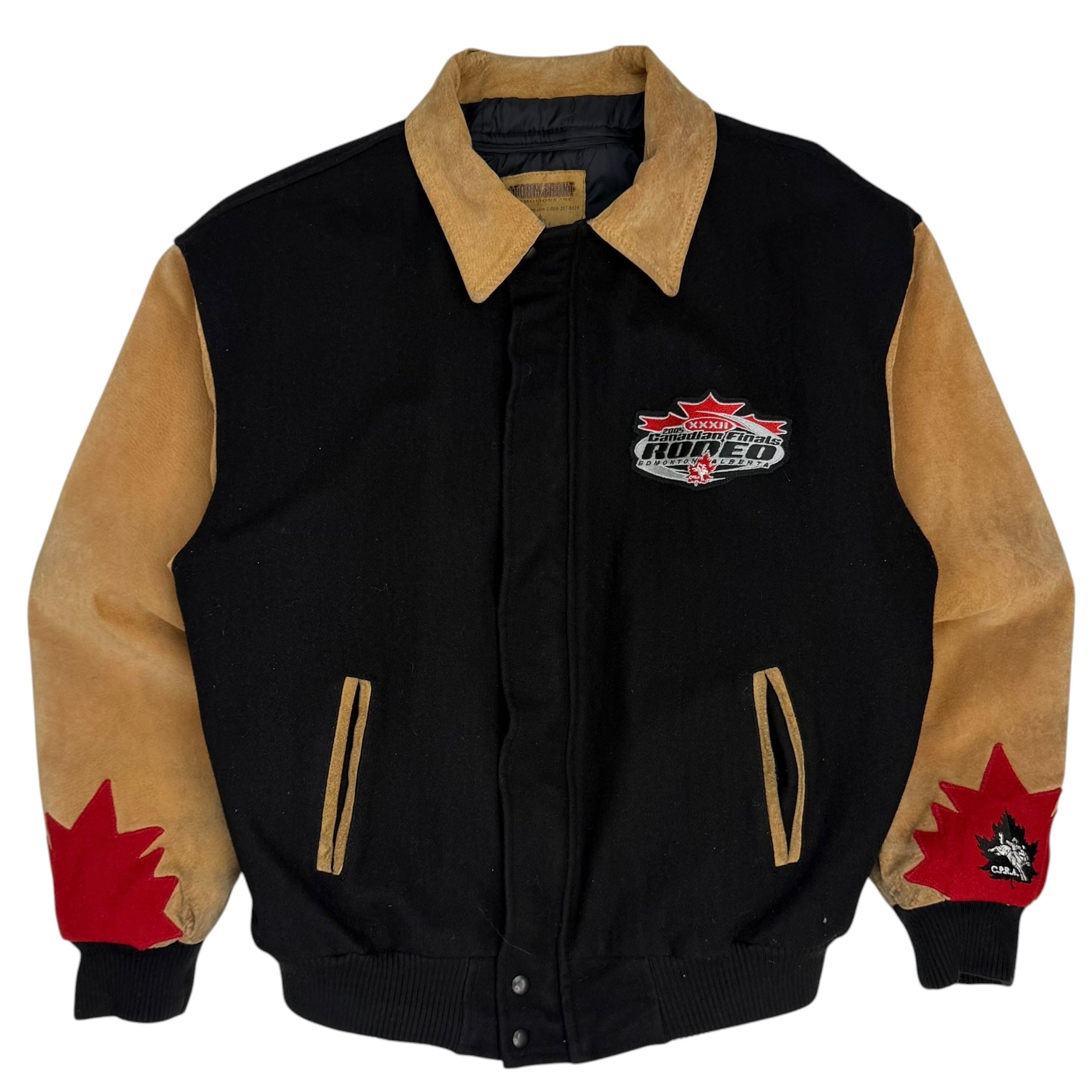 2005 Canadian Final Rodeo Edmonton Varsity Jacket Black