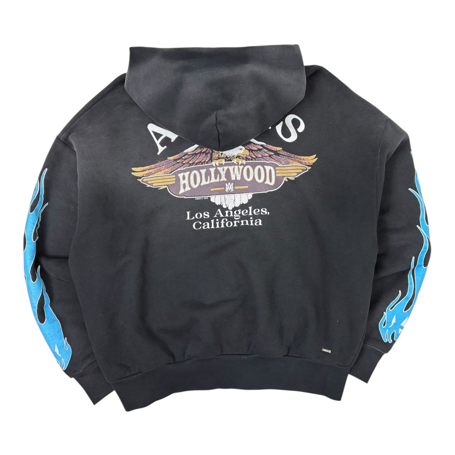 Amiri MA Flames Zip Hoodie Faded Black