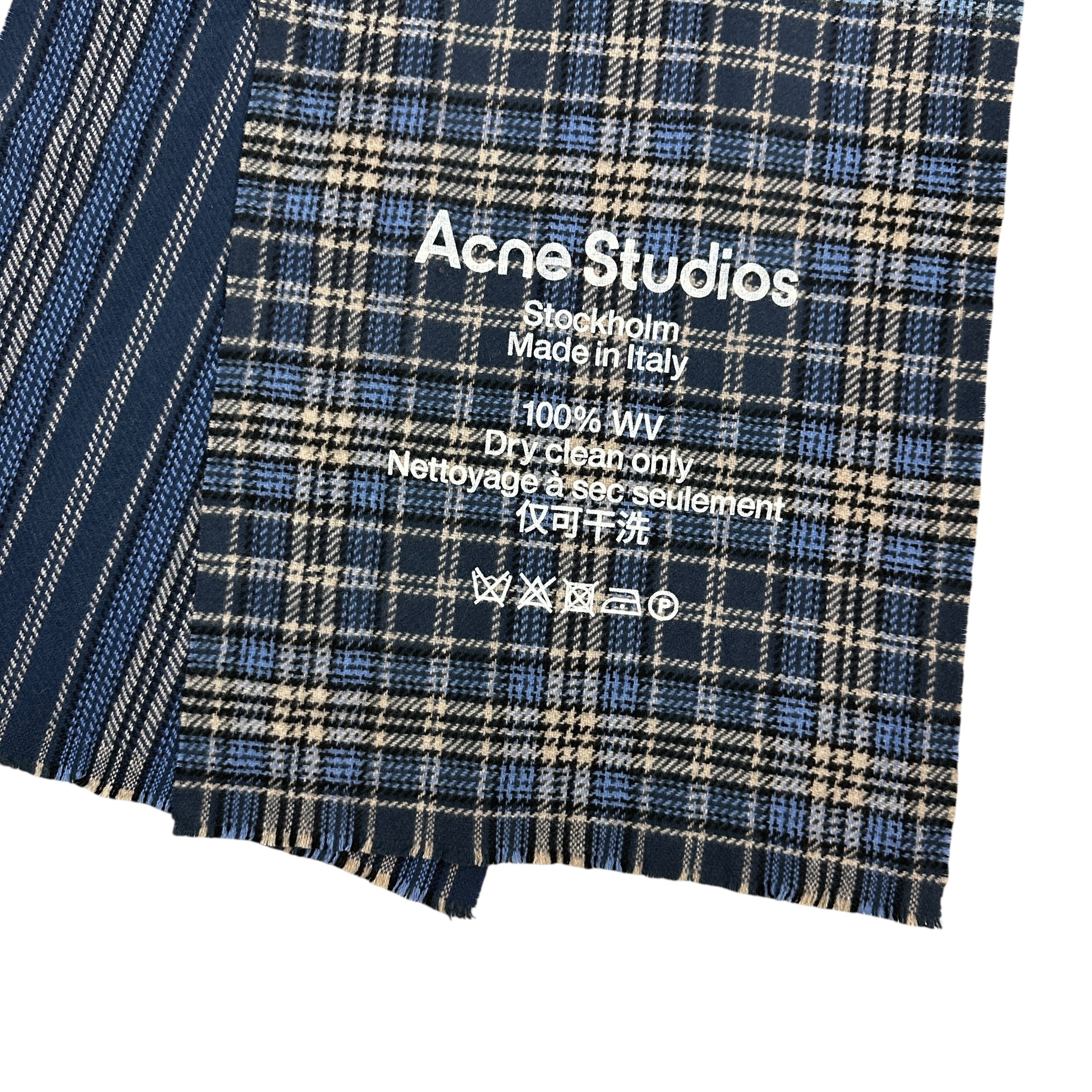 Acne Studios Checkered Scarf Blue