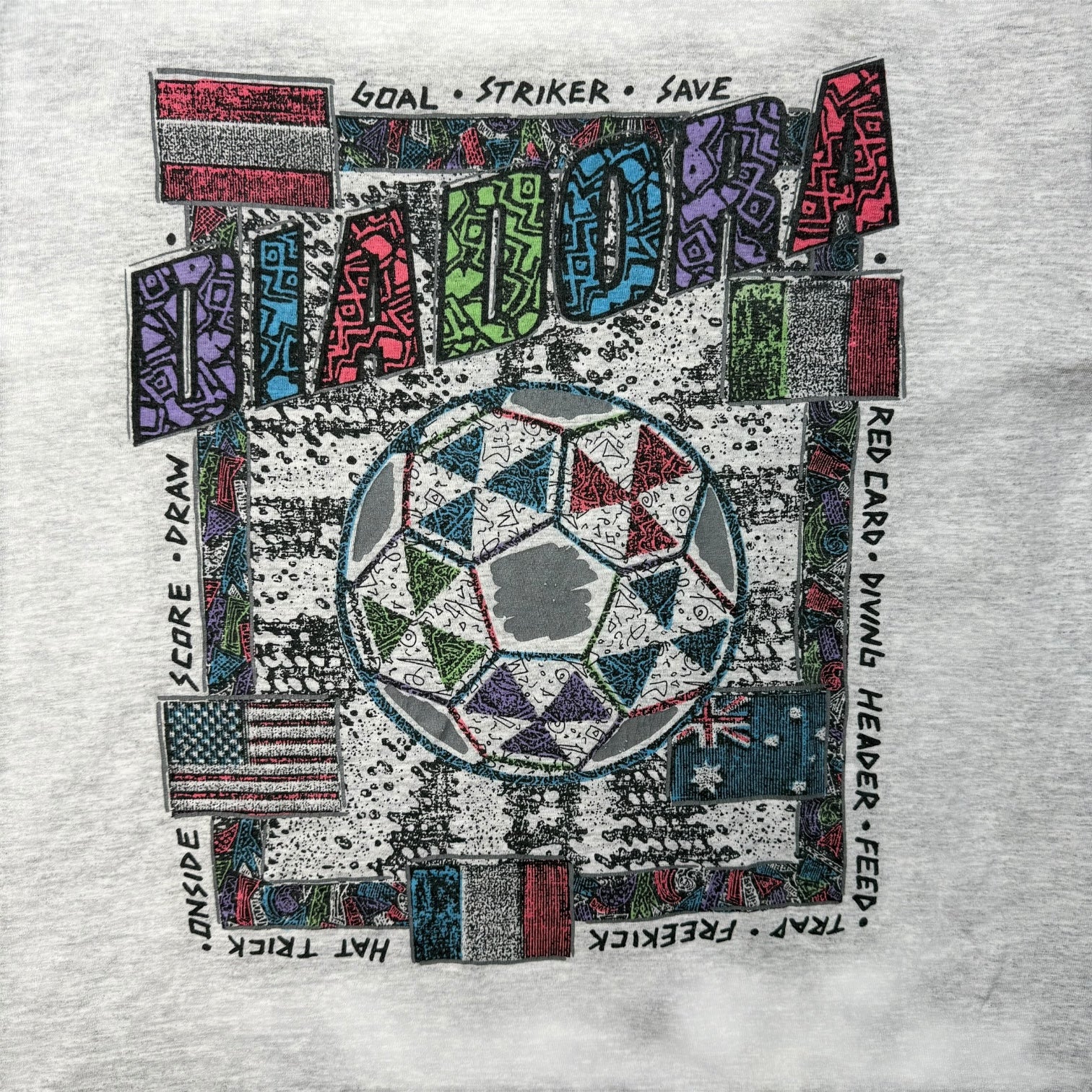 Vintage Diadora Soccer Tee Grey