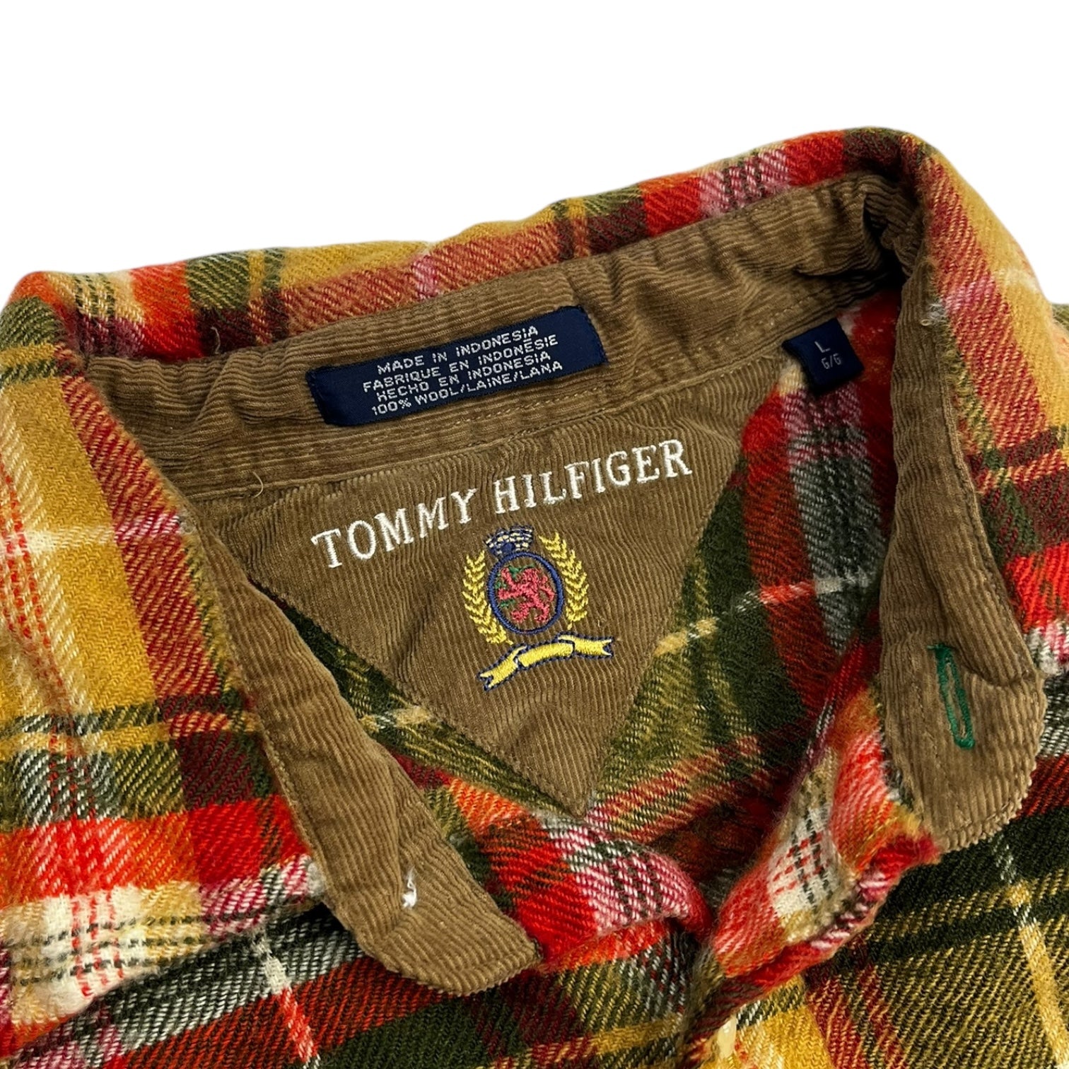 Vintage Tommy Hilfiger Wool Flannel Shirt Moldy Orange