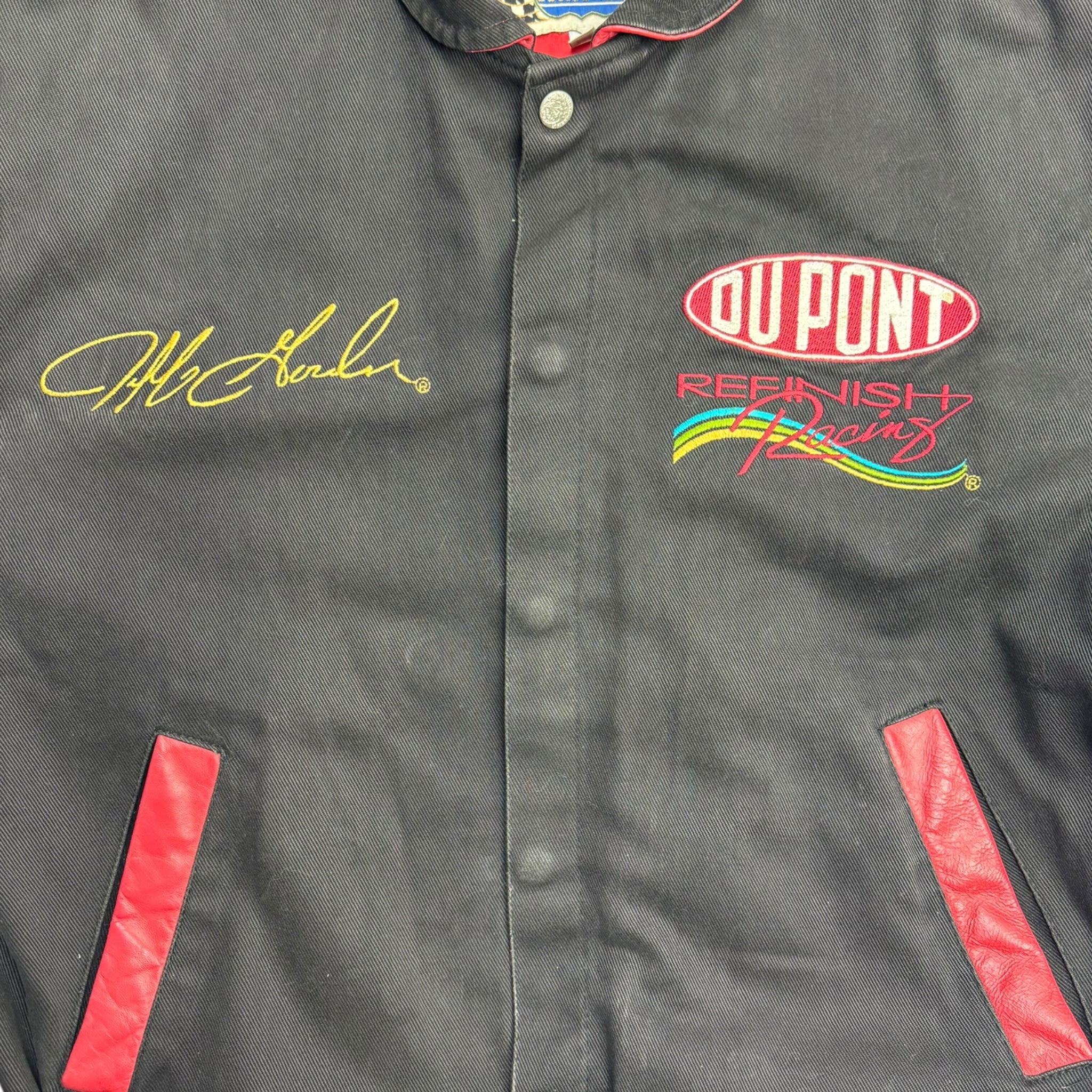 Vintage Jeff Hamilton Leather & Canvas NASCAR Jacket