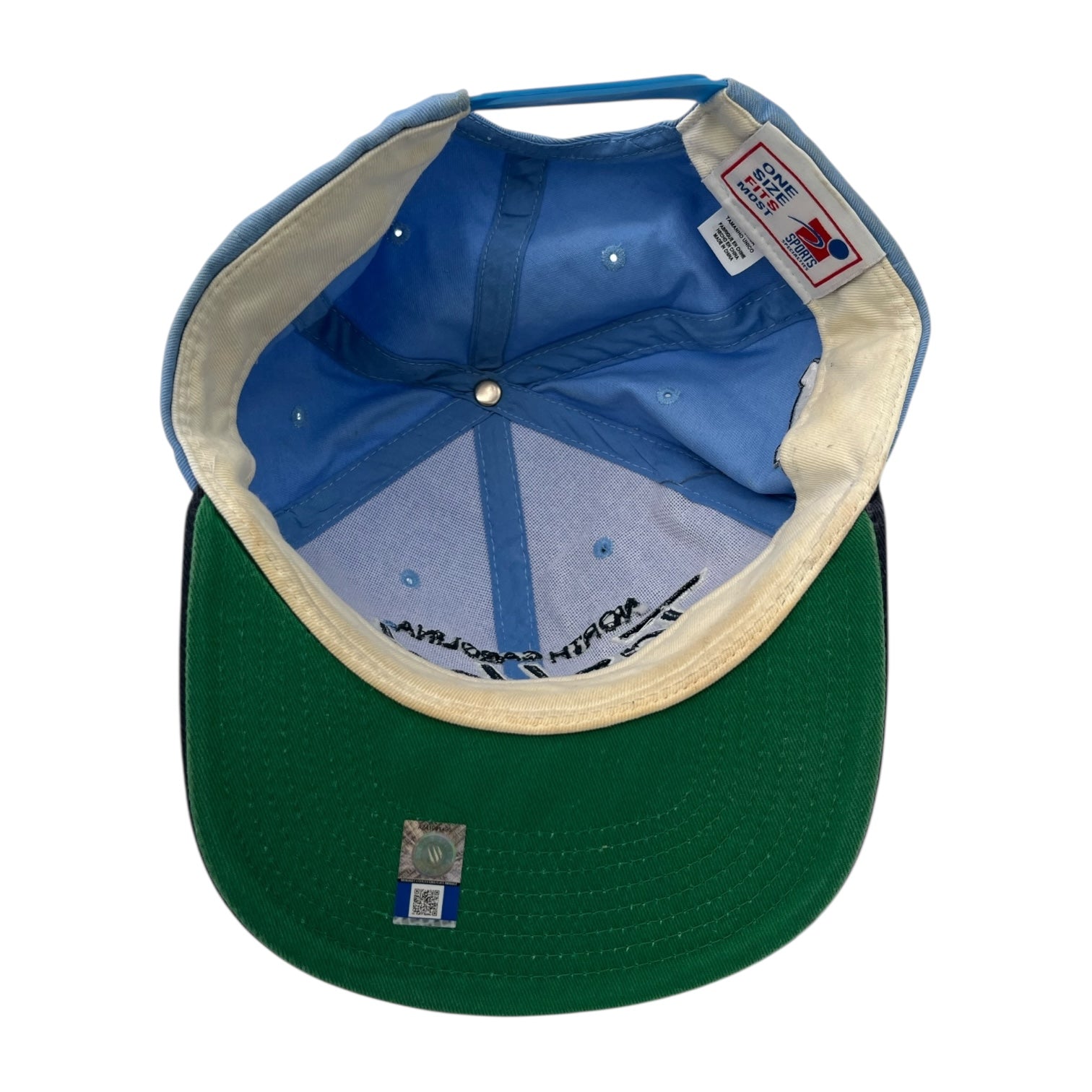 Vintage UNC Tar Heels Double Line Script Snapback Hat Blue/Navy
