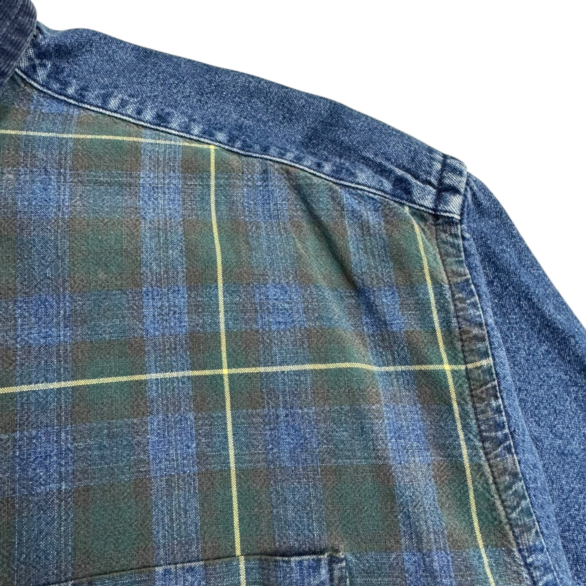 Vintage Tommy Hilfiger Tartan/Denim Pattern Button Up Shirt