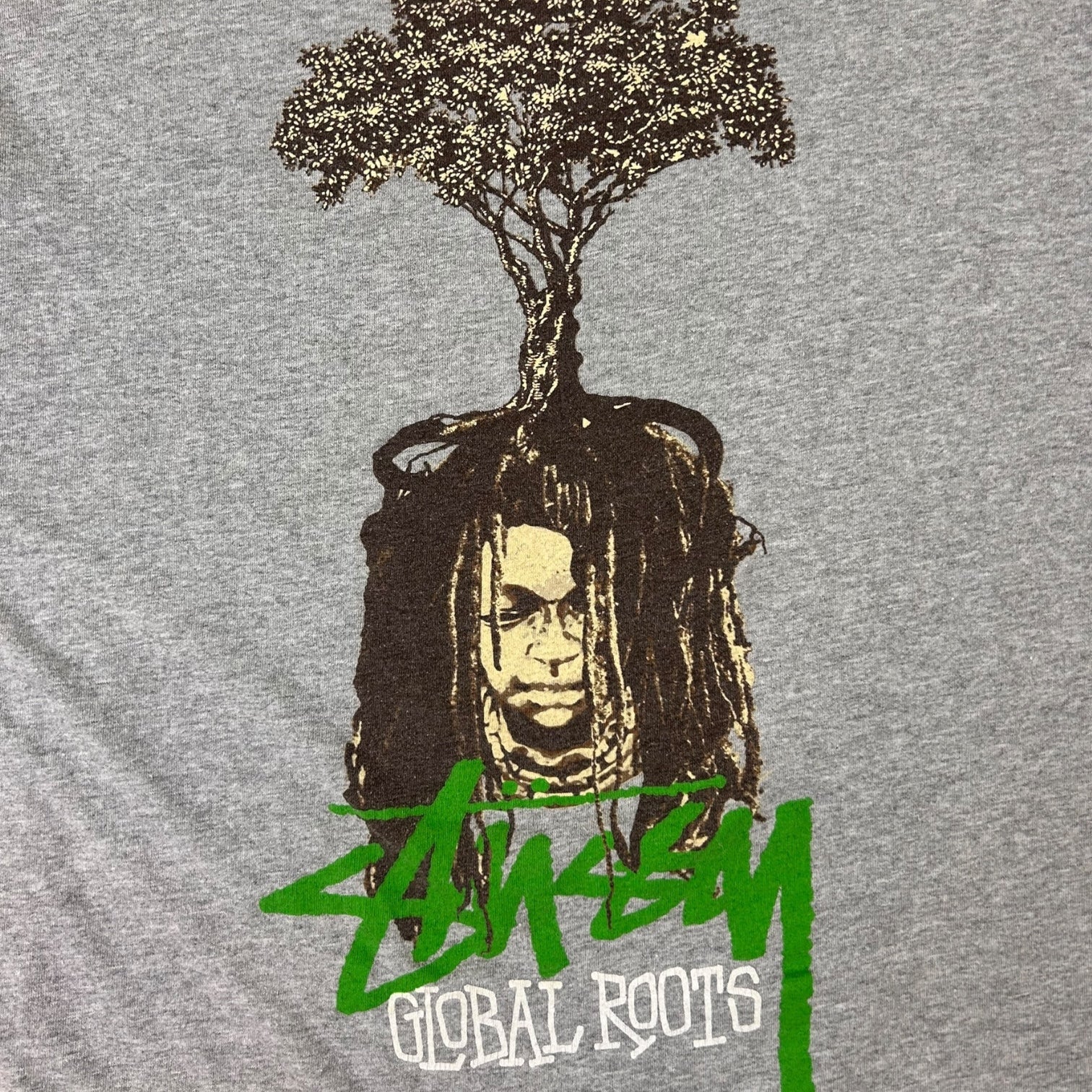 Vintage Stussy Global Roots T-Shirt Grey